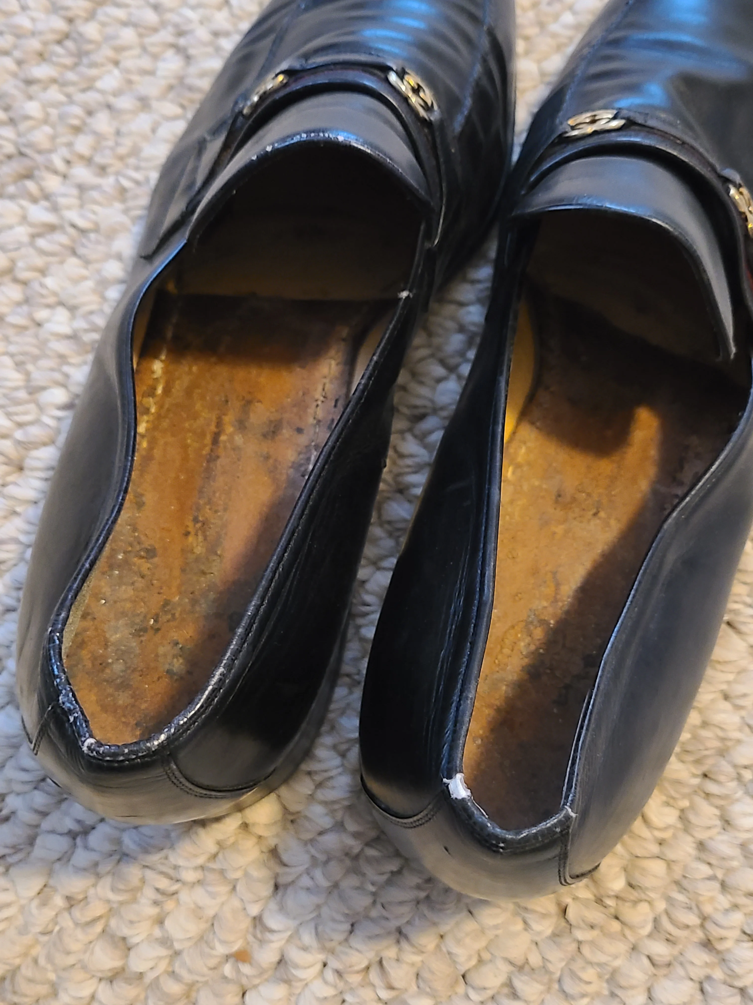 60s/70s Gucci Size 48 Mens Black Loafers 14 By Gucci - Image 5