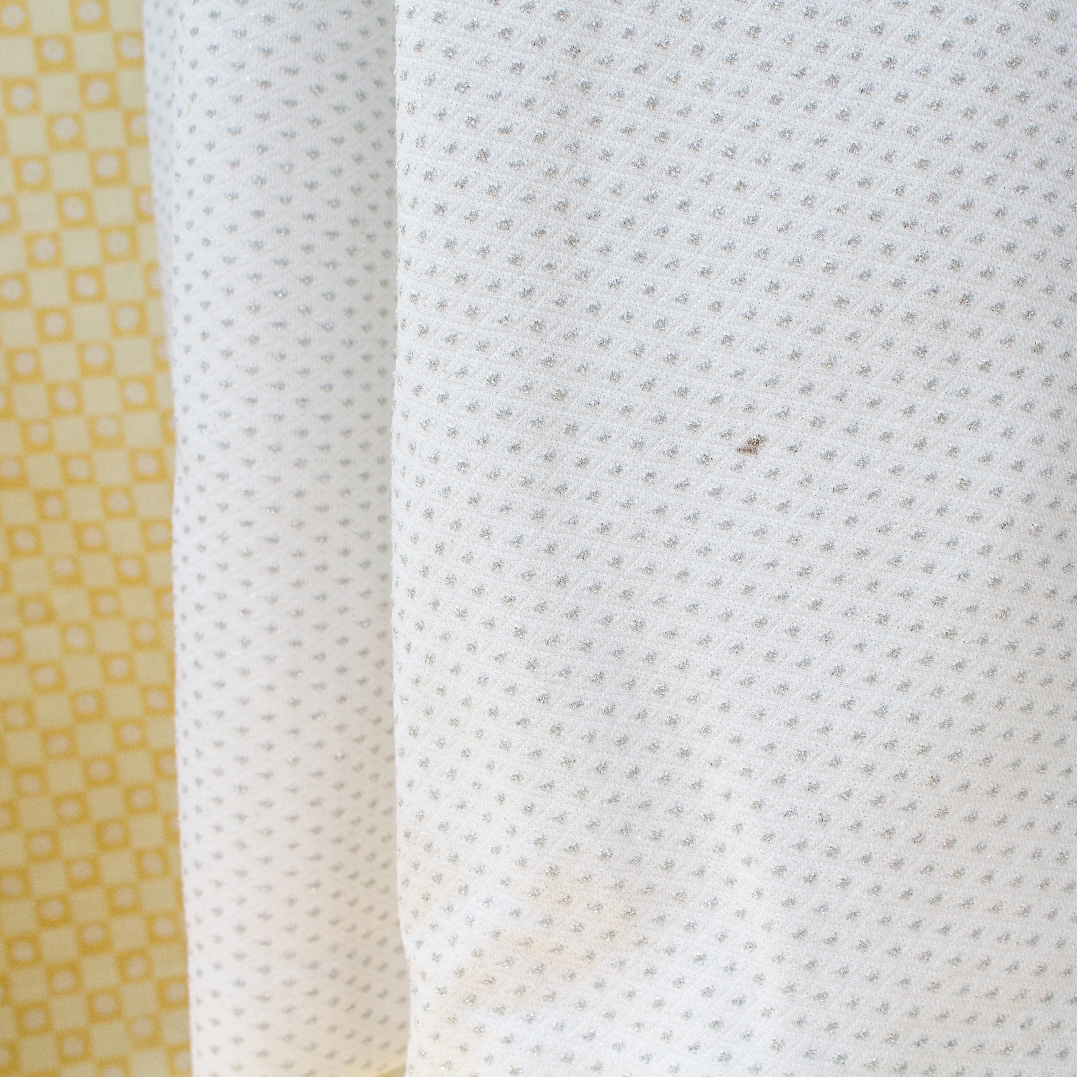60s/70s Hand Made White Sparkly Sleeveless Gown - Image 3