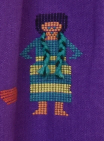 60s/70s Hand Woven Skirt 3-d  Little People M L by Ffts Imports of Texas / Made In Guatemala - Image 13