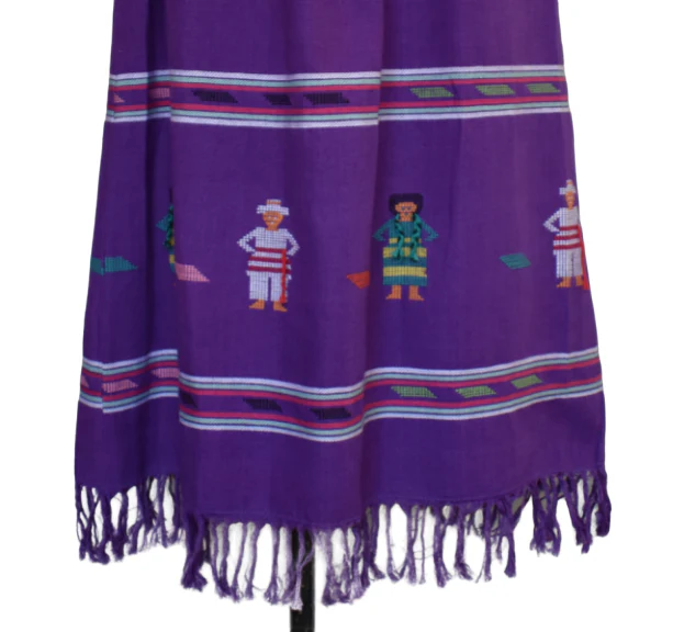 60s/70s Hand Woven Skirt 3-d  Little People M L by Ffts Imports of Texas / Made In Guatemala - Image 6