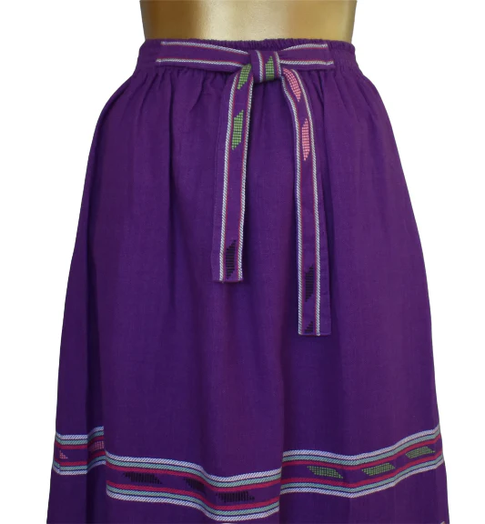 60s/70s Hand Woven Skirt 3-d  Little People M L by Ffts Imports of Texas / Made In Guatemala - Image 7