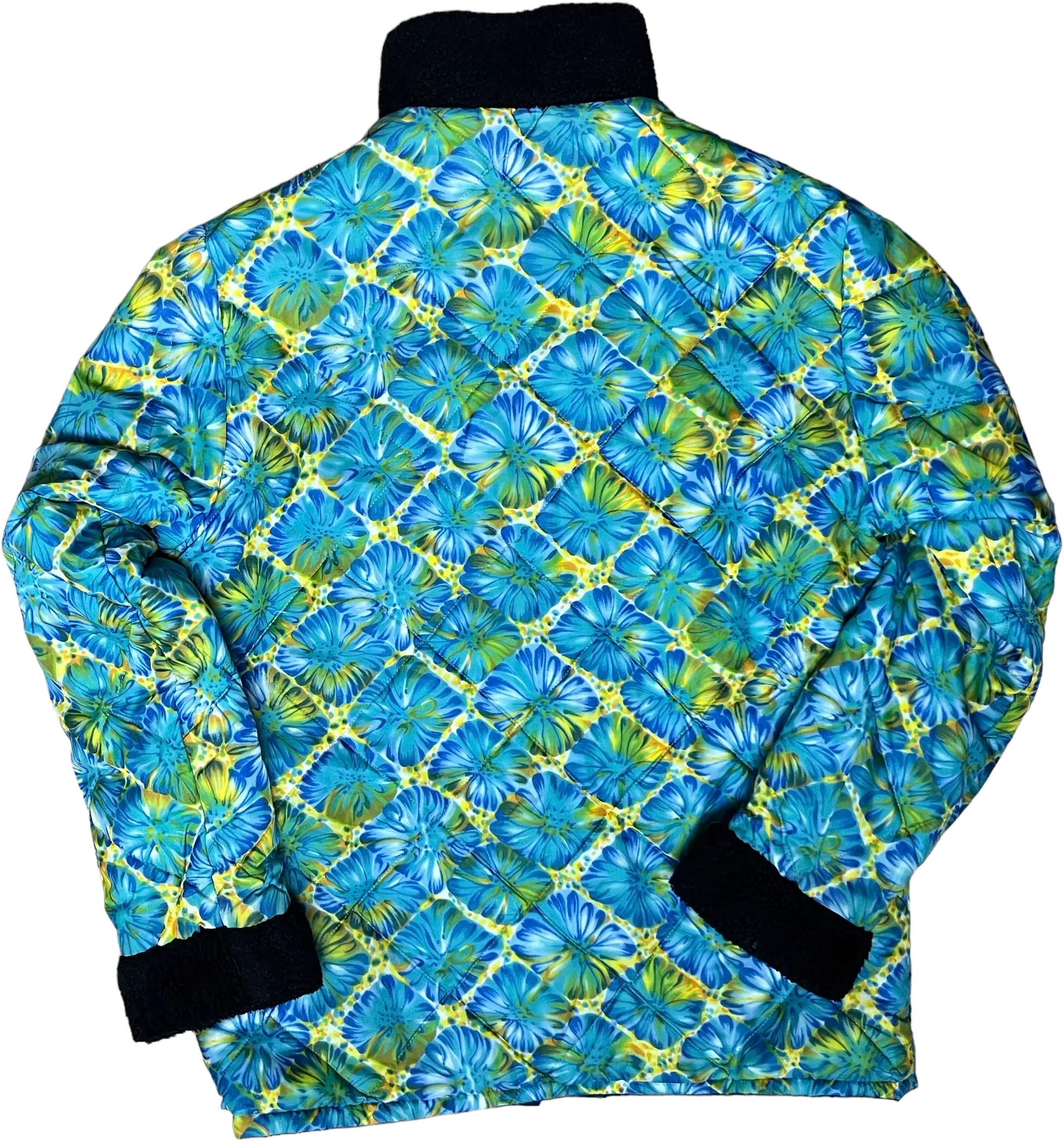 60s/70s Handmade Psychedelic Floral Puffer Jacket - Image 2