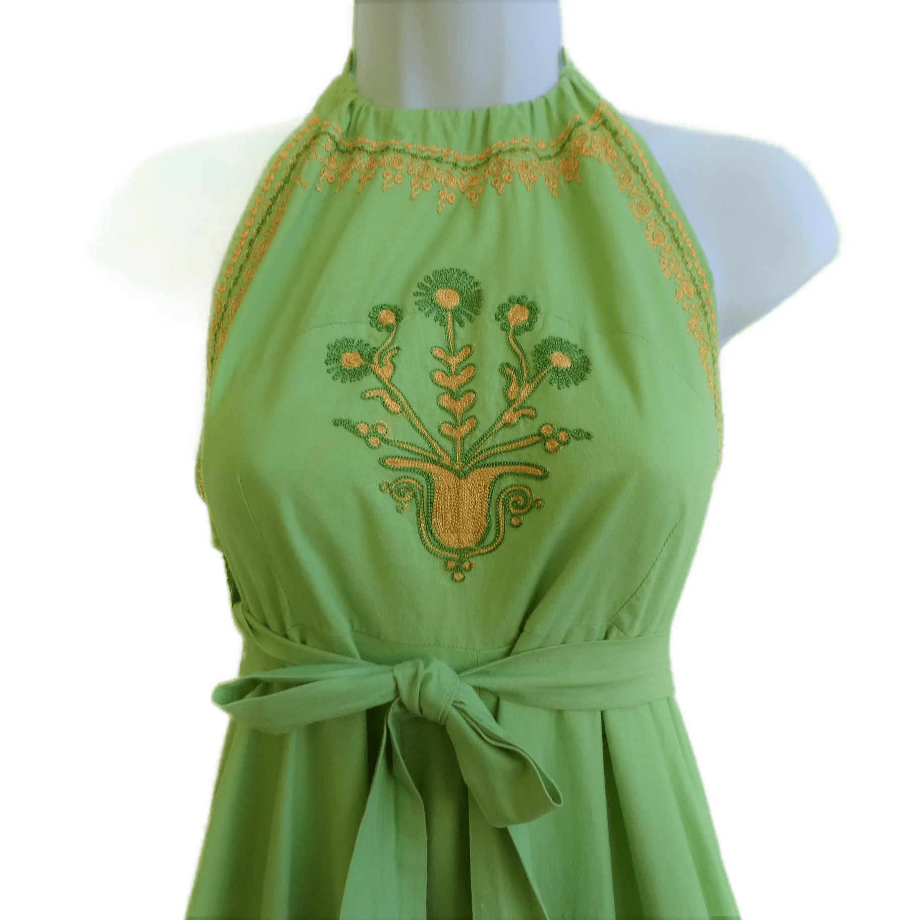 60s/70s Moroccan Wrap Maxi Dress Rope Stitches by Adco Imports - Image 4