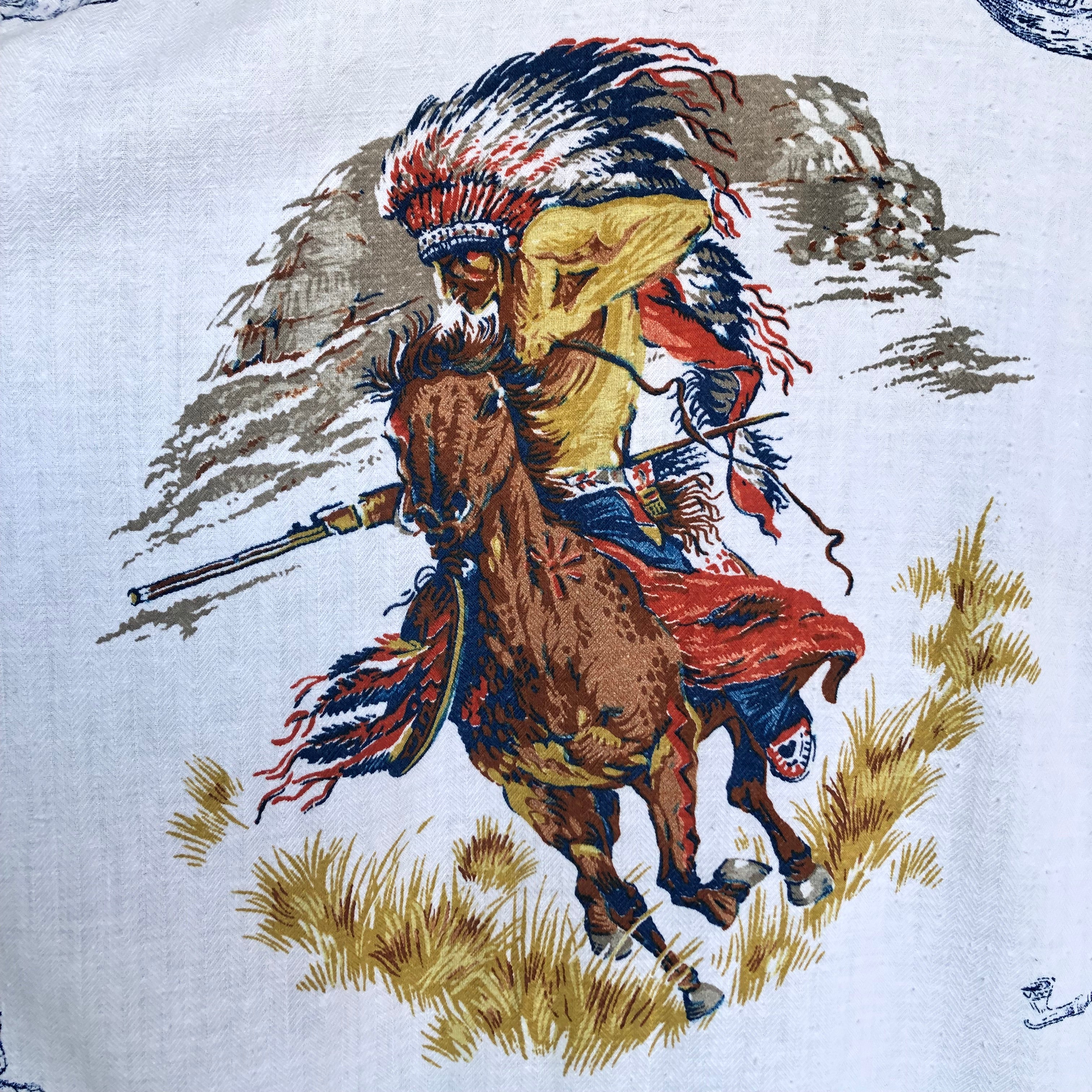 60s/70s Indian Warbonnet Butterfly Collar Western Shirt By Roper - Image 3