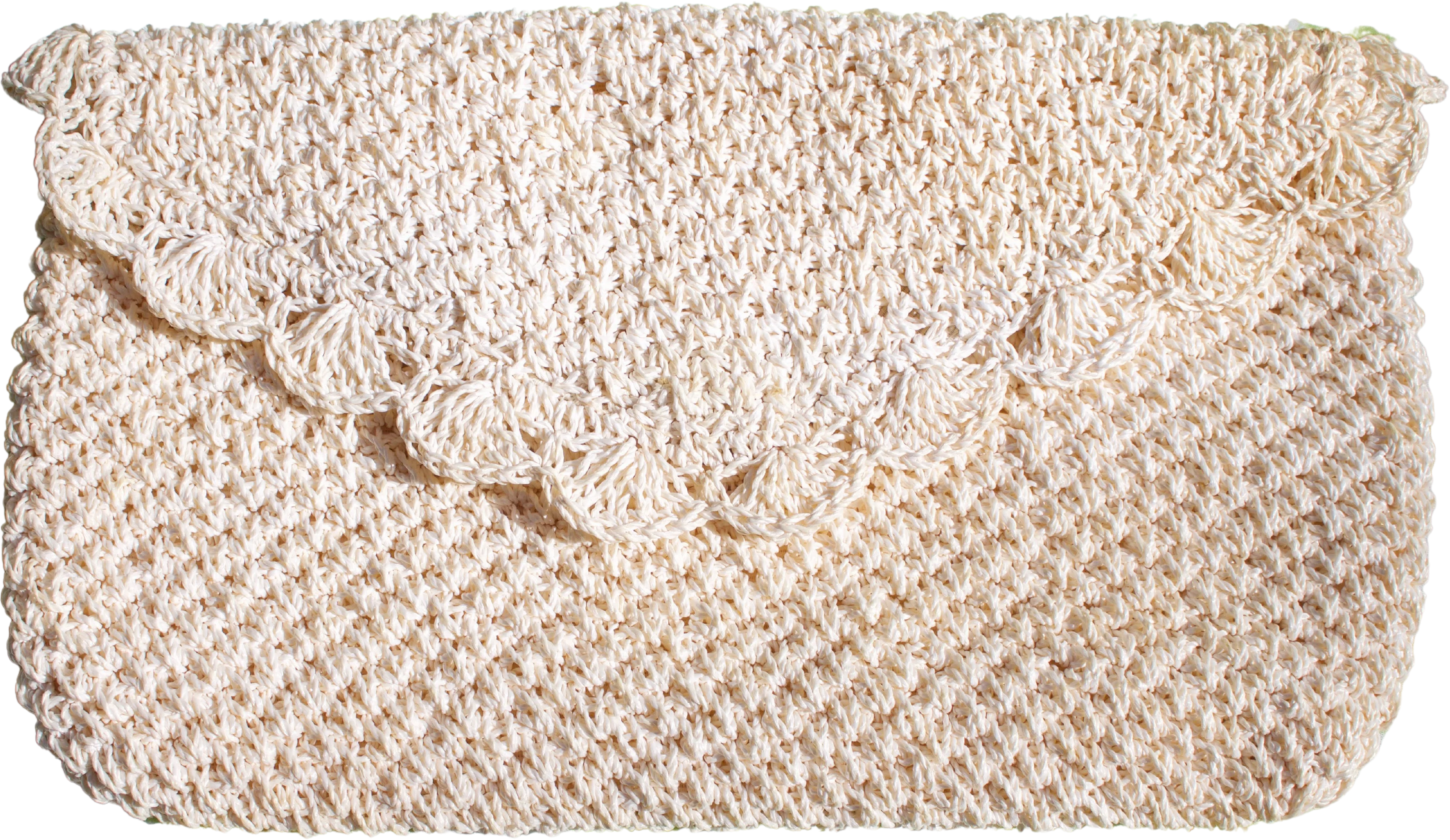 60s/70s Ivory Crotchet Macrame Clutch