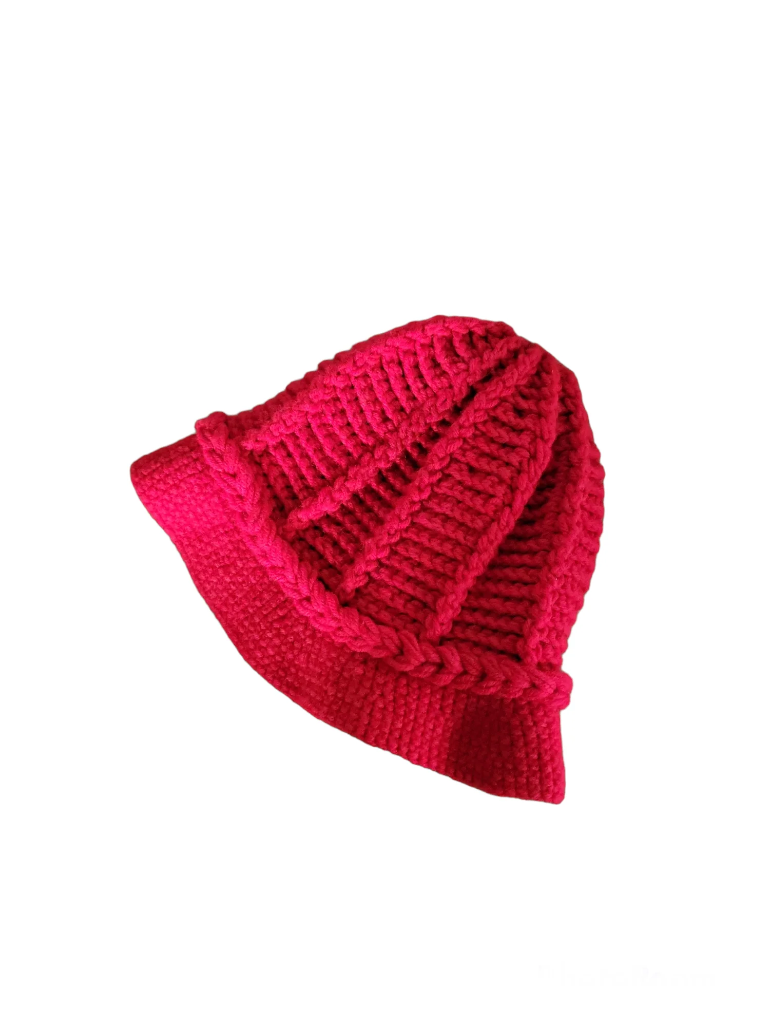 60s/70s Knit Red Cloche Hat - Image 4