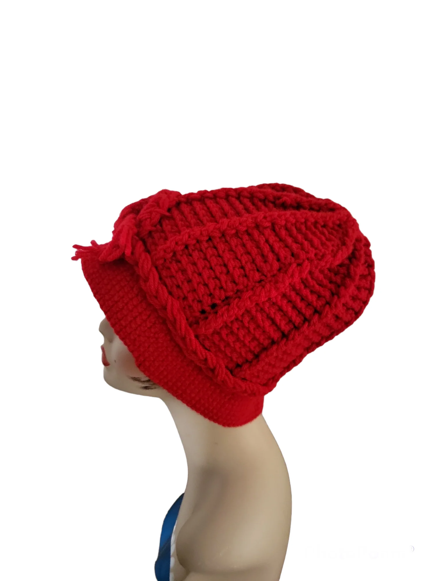 60s/70s Knit Red Cloche Hat - Image 7