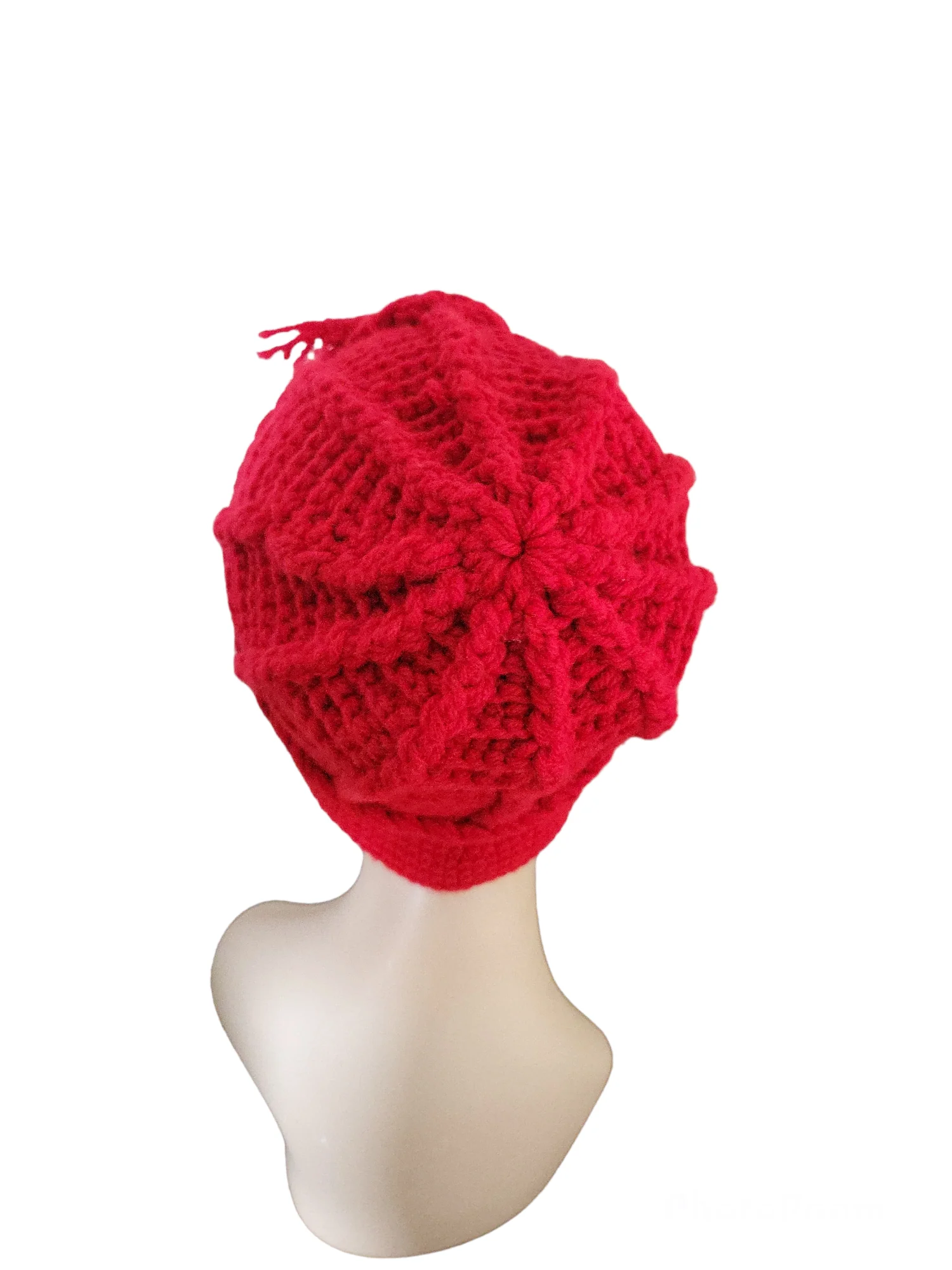 60s/70s Knit Red Cloche Hat - Image 9