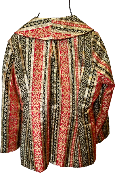60s/70s Lame Jacket Red Gold And Black - Image 2