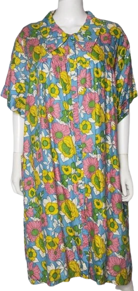60s/70s Lane Bryant 60s Floral House Coat Plus Size 50-52 By Lane Bryant