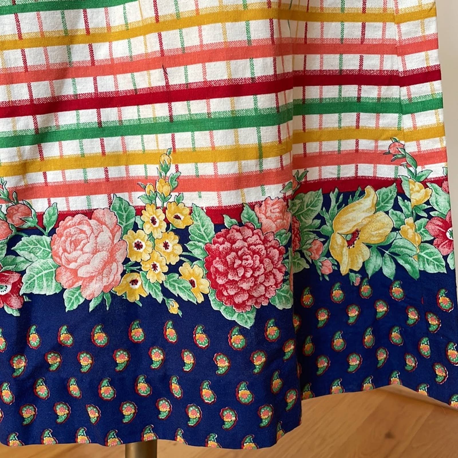 60s 70s Originals Rainbow Check Pinafore Dirndle Dress by Lanz - Image 8