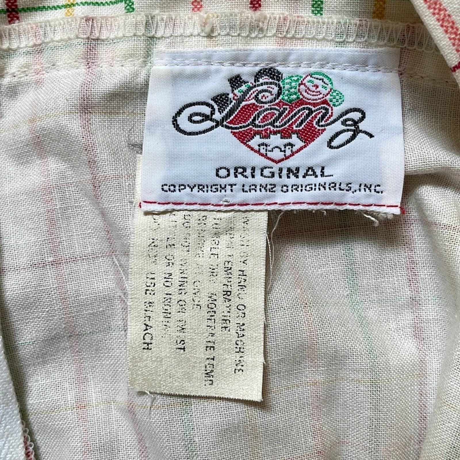 60s 70s Originals Rainbow Check Pinafore Dirndle Dress by Lanz - Image 9