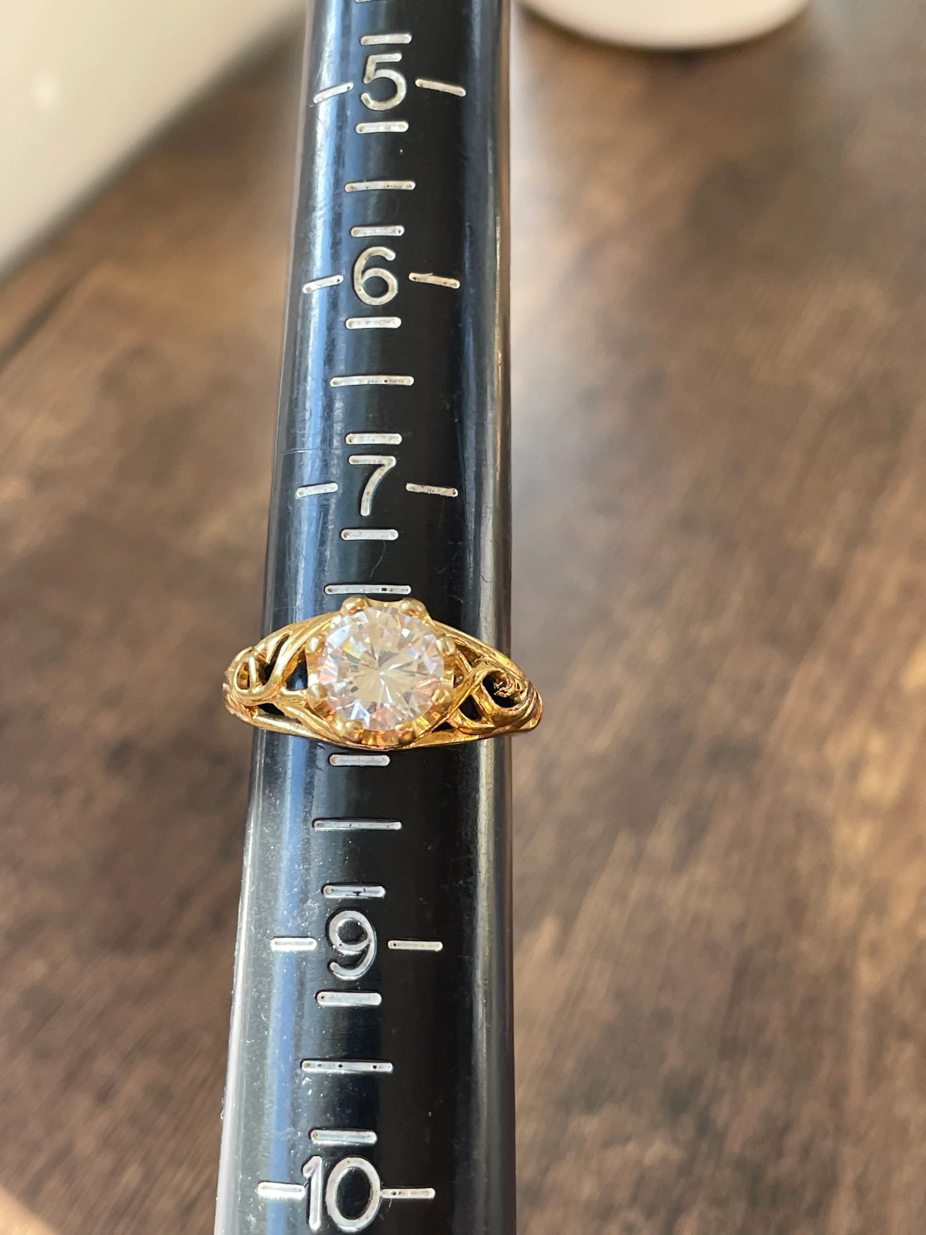 60s/70s Large Cz Engagement Style Cocktail Ring - Image 11