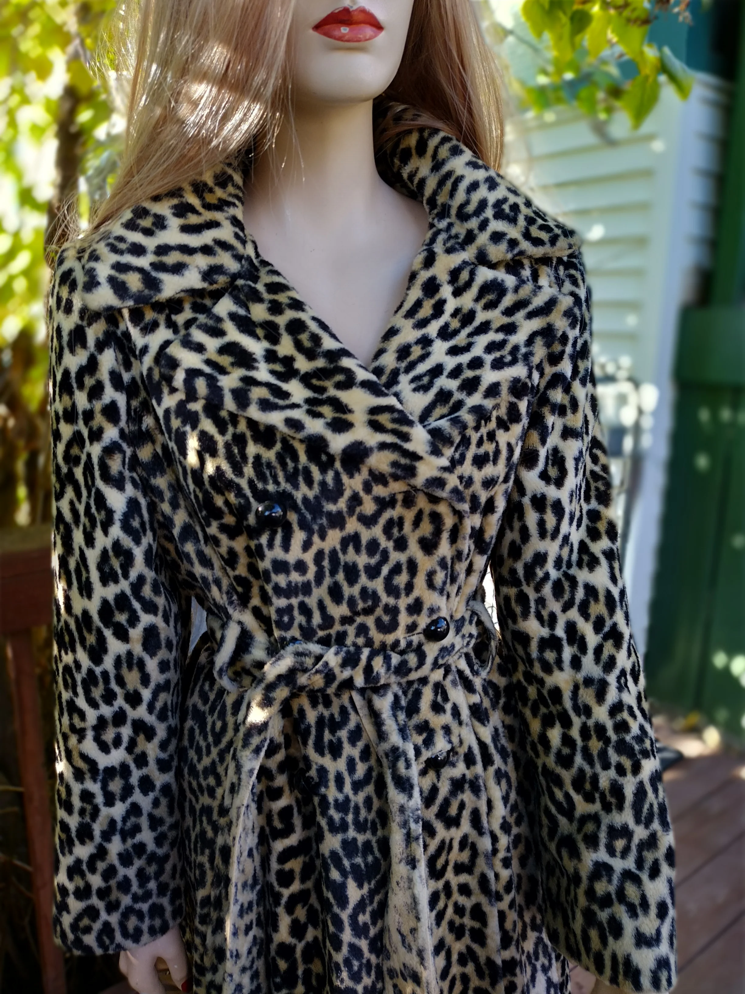 60s/70s Leopard Print Wrap Coat - Mod Cheetah Coat - Image 3
