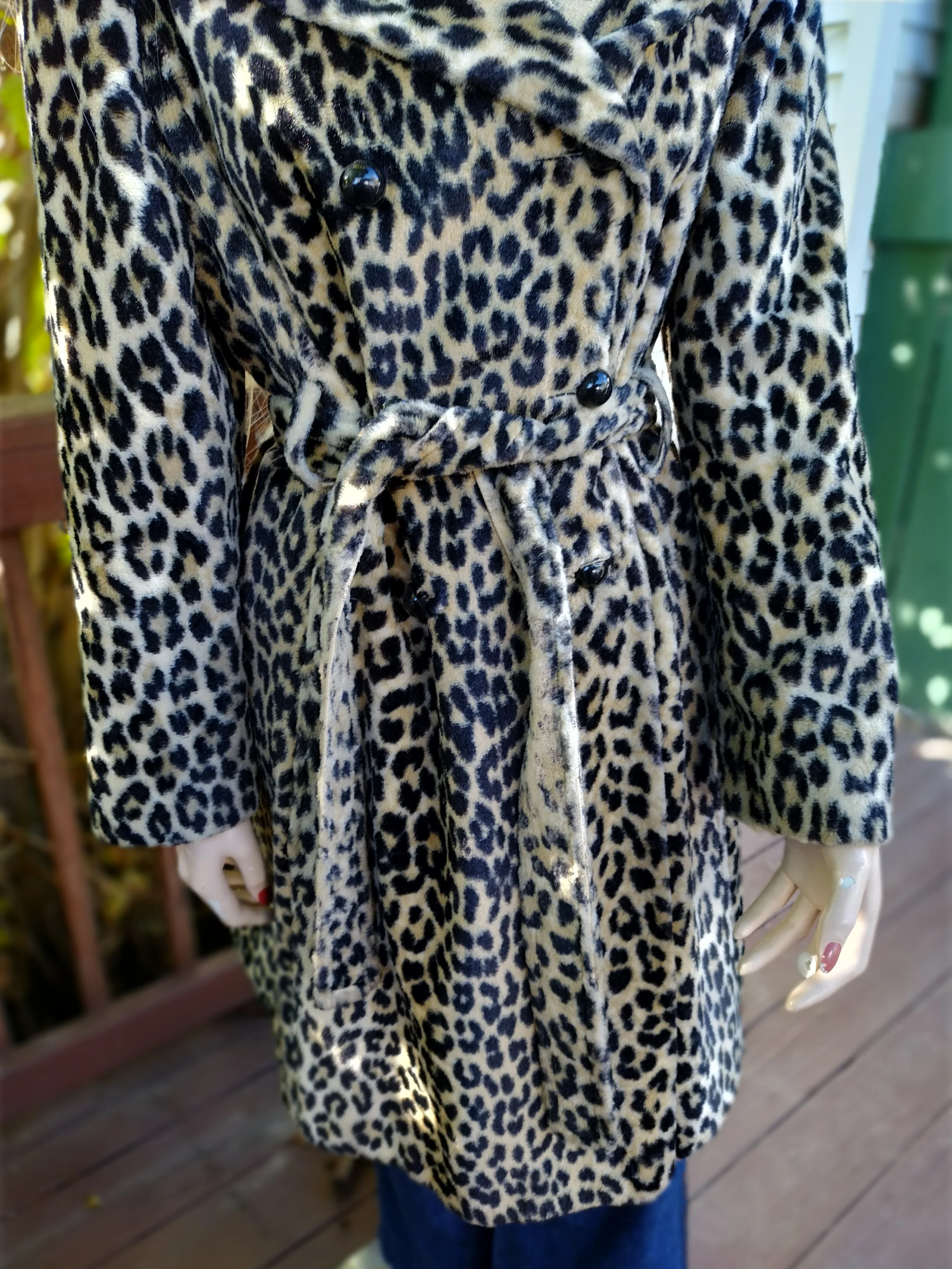 60s/70s Leopard Print Wrap Coat - Mod Cheetah Coat - Image 4