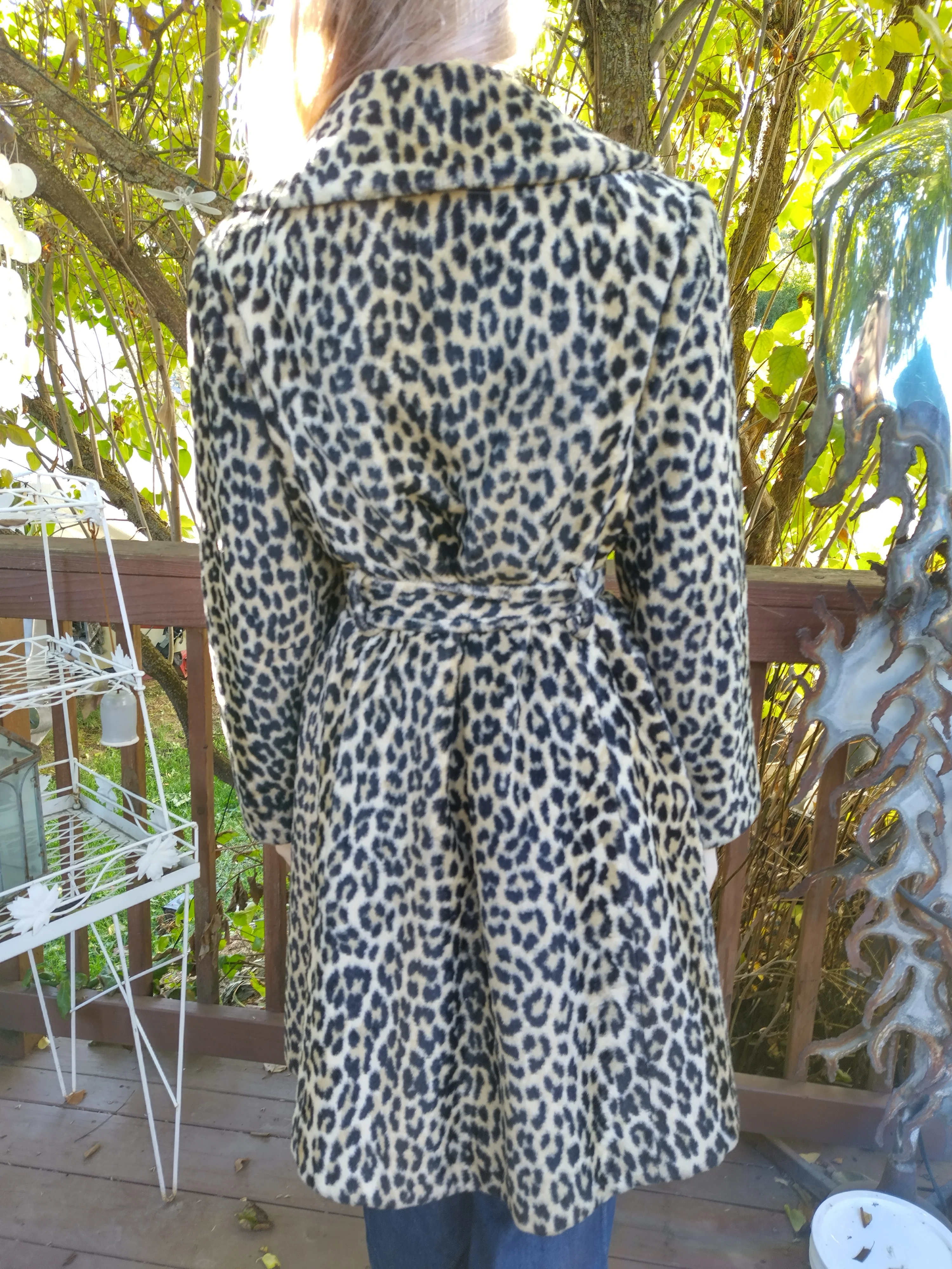 60s/70s Leopard Print Wrap Coat - Mod Cheetah Coat - Image 6