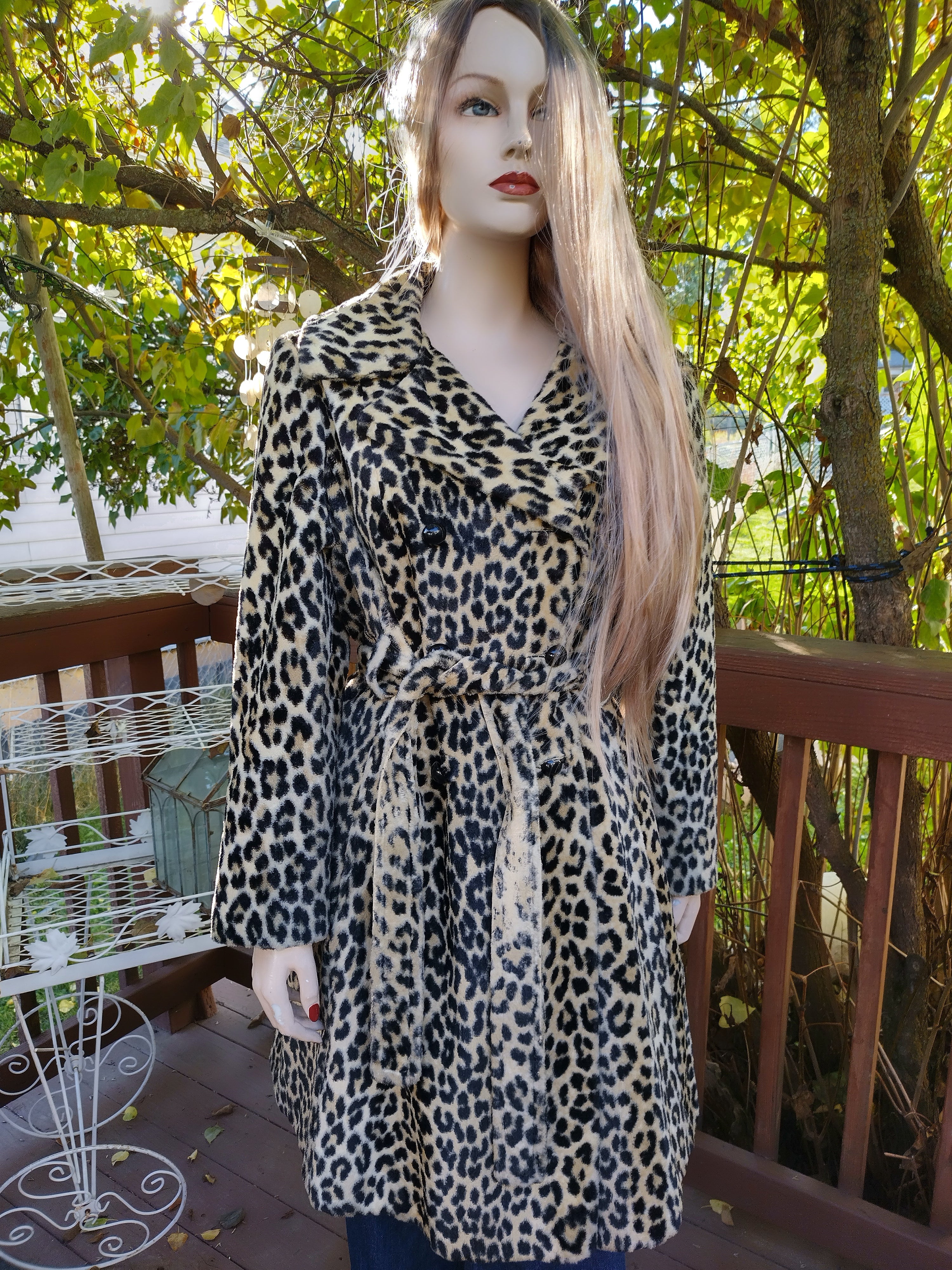 60s/70s Leopard Print Wrap Coat - Mod Cheetah Coat - Image 7