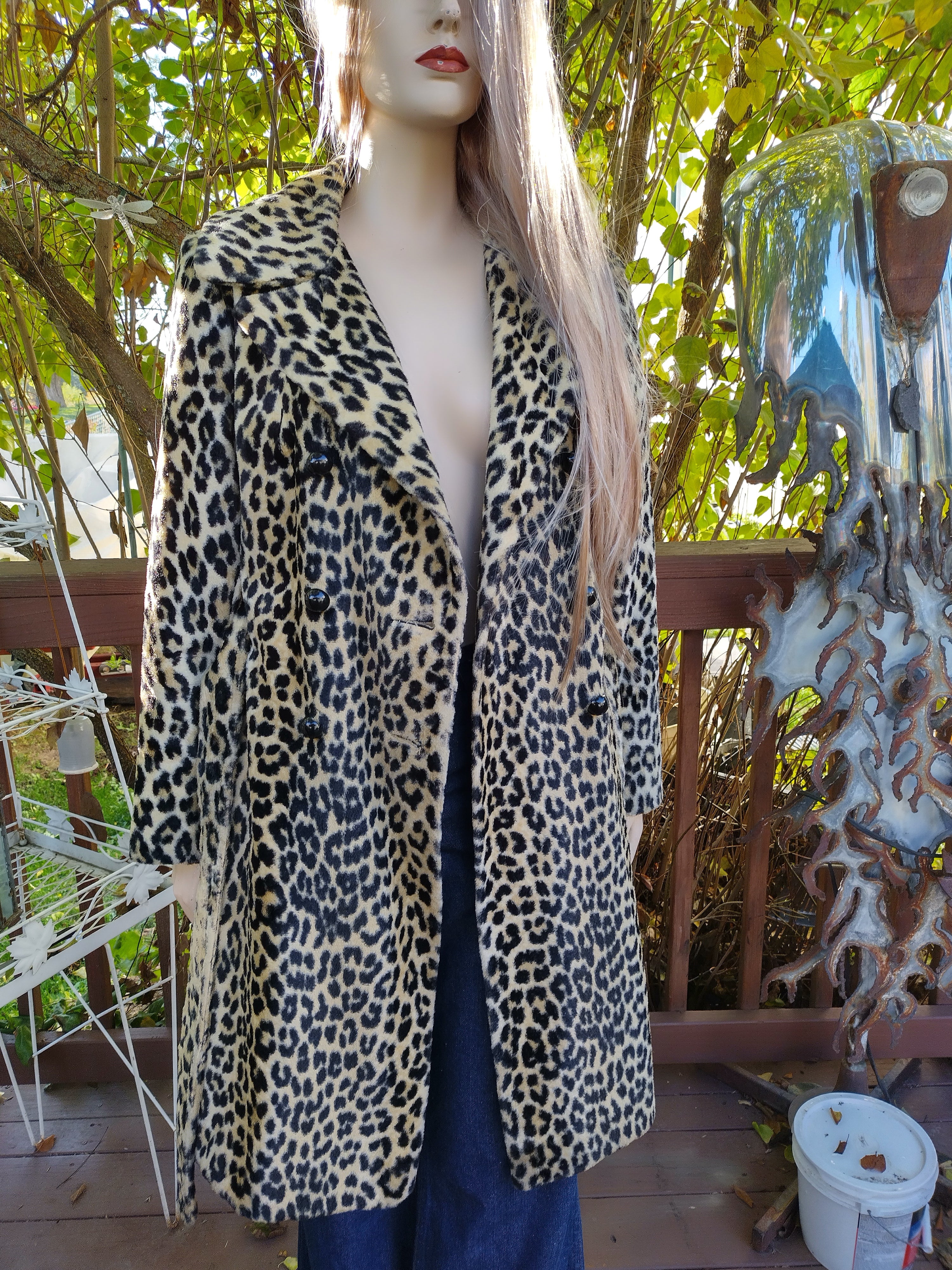 60s/70s Leopard Print Wrap Coat - Mod Cheetah Coat - Image 8