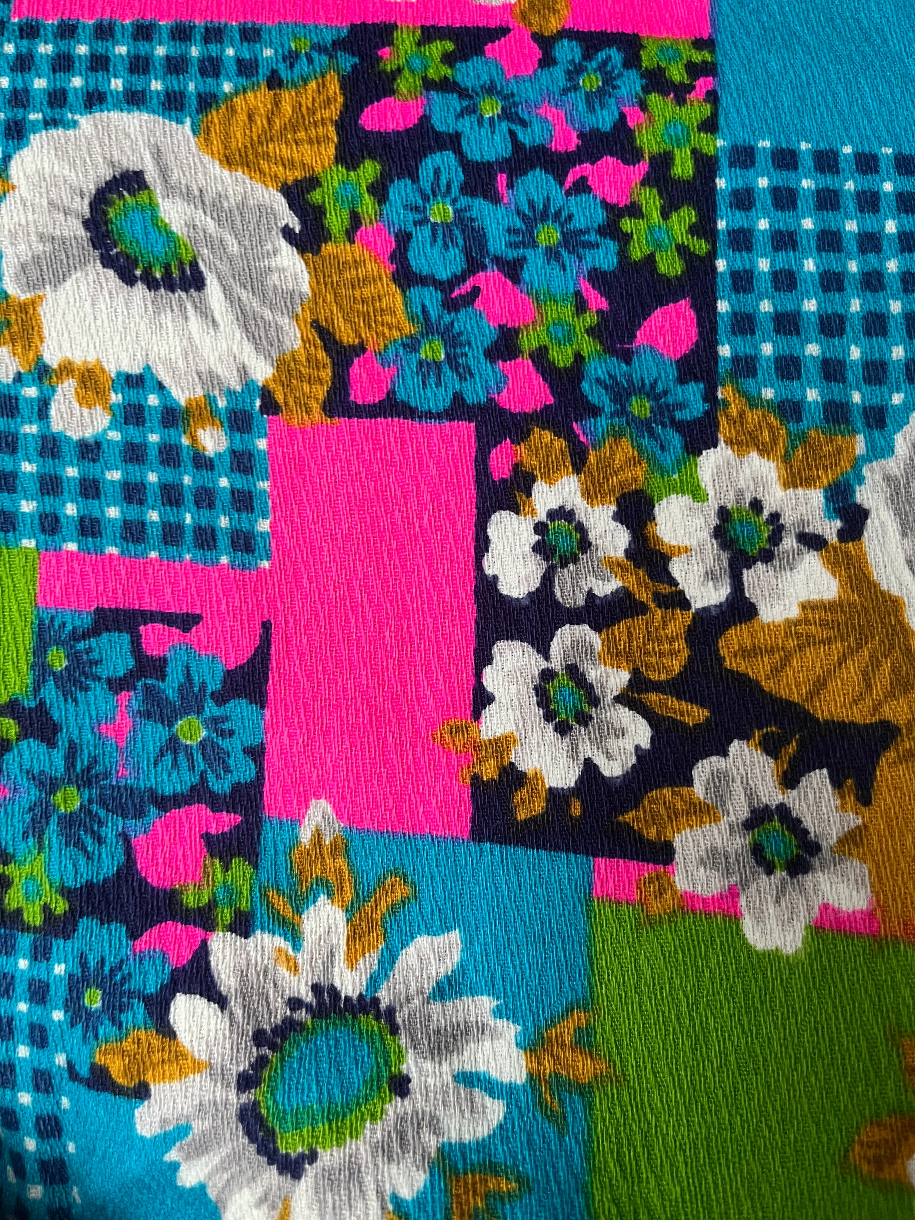 60s/70s Maximalist Patchwork Inspired Floral Maxi Skirt - Image 4