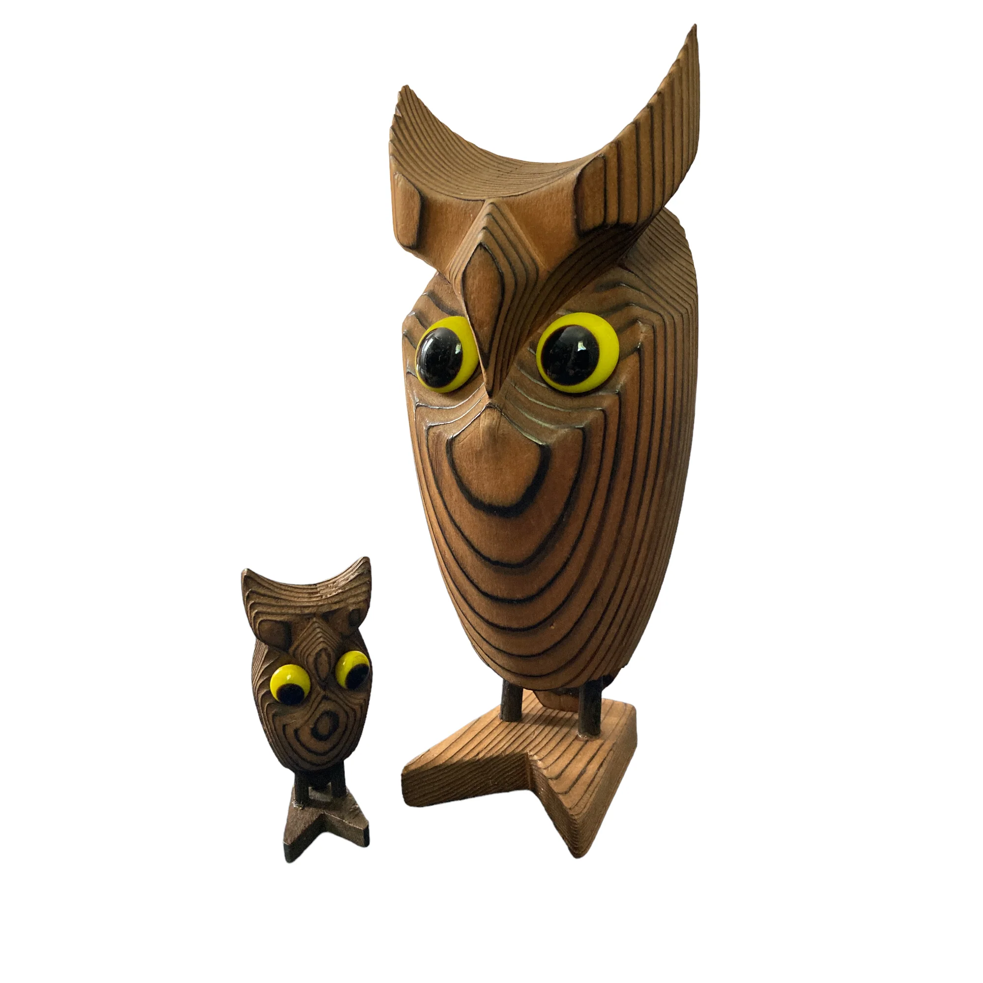60s/70s Mcm Cryptomeria  Owl And Owlet - Image 3