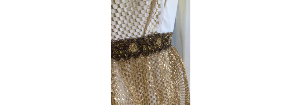 60s/70s Medieval Style Gold Ruffle Dress - Image 4