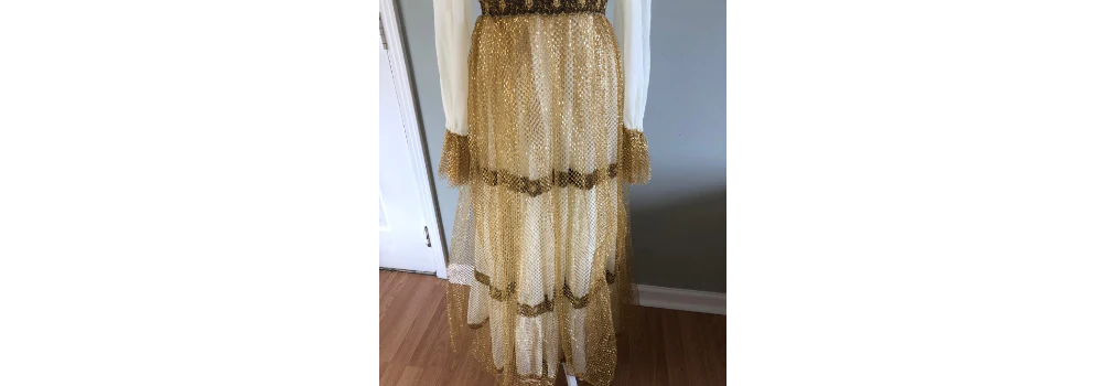 60s/70s Medieval Style Gold Ruffle Dress - Image 6