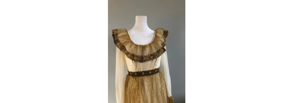 60s/70s Medieval Style Gold Ruffle Dress - Image 7