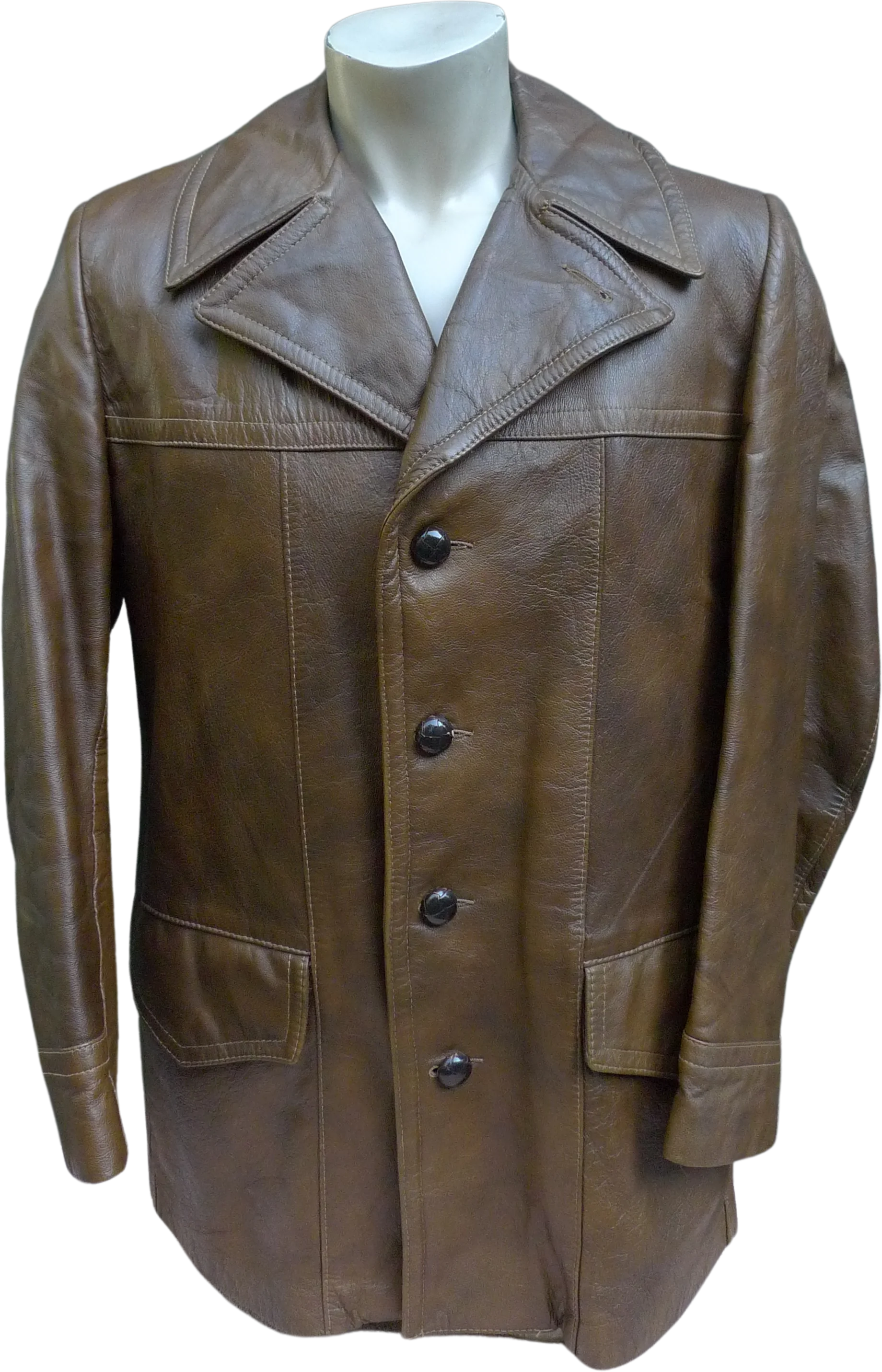 60s/70s Mens 42 R * Epic Leather Jacket With Zip-out Liner