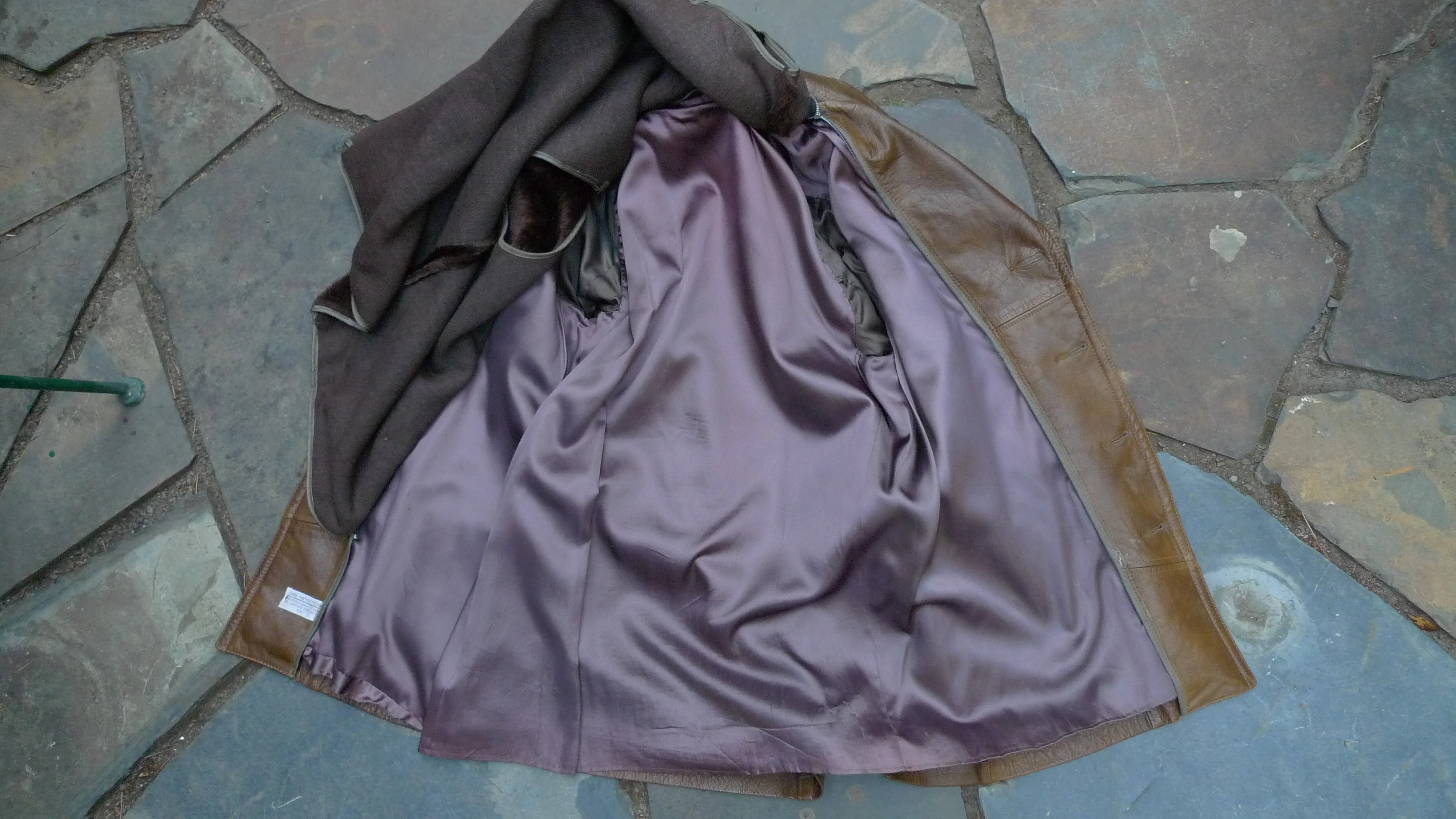60s/70s Mens 42 R * Epic Leather Jacket With Zip-out Liner - Image 4