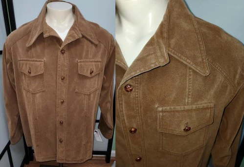 60s/70s Men's Brown Velvet Velveteen Shirt Jac Jacket Mod By English Squire - Image 3