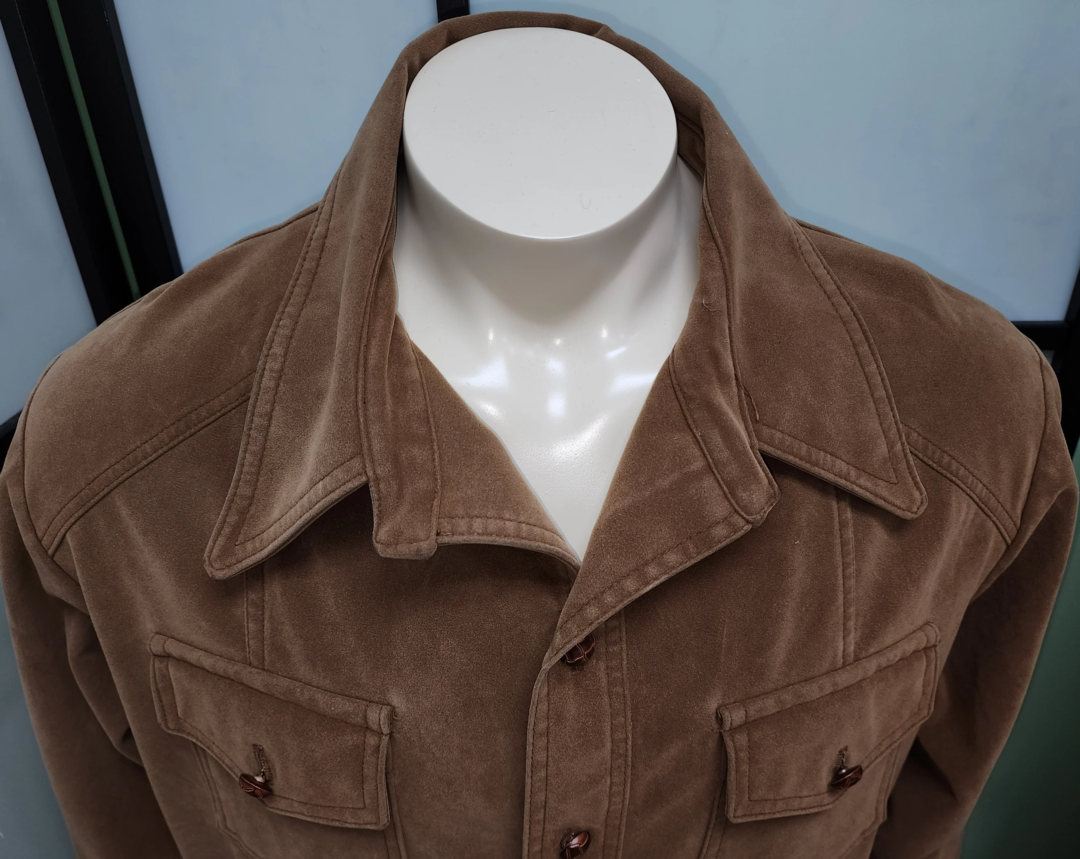 60s/70s Men's Brown Velvet Velveteen Shirt Jac Jacket Mod By English Squire - Image 6