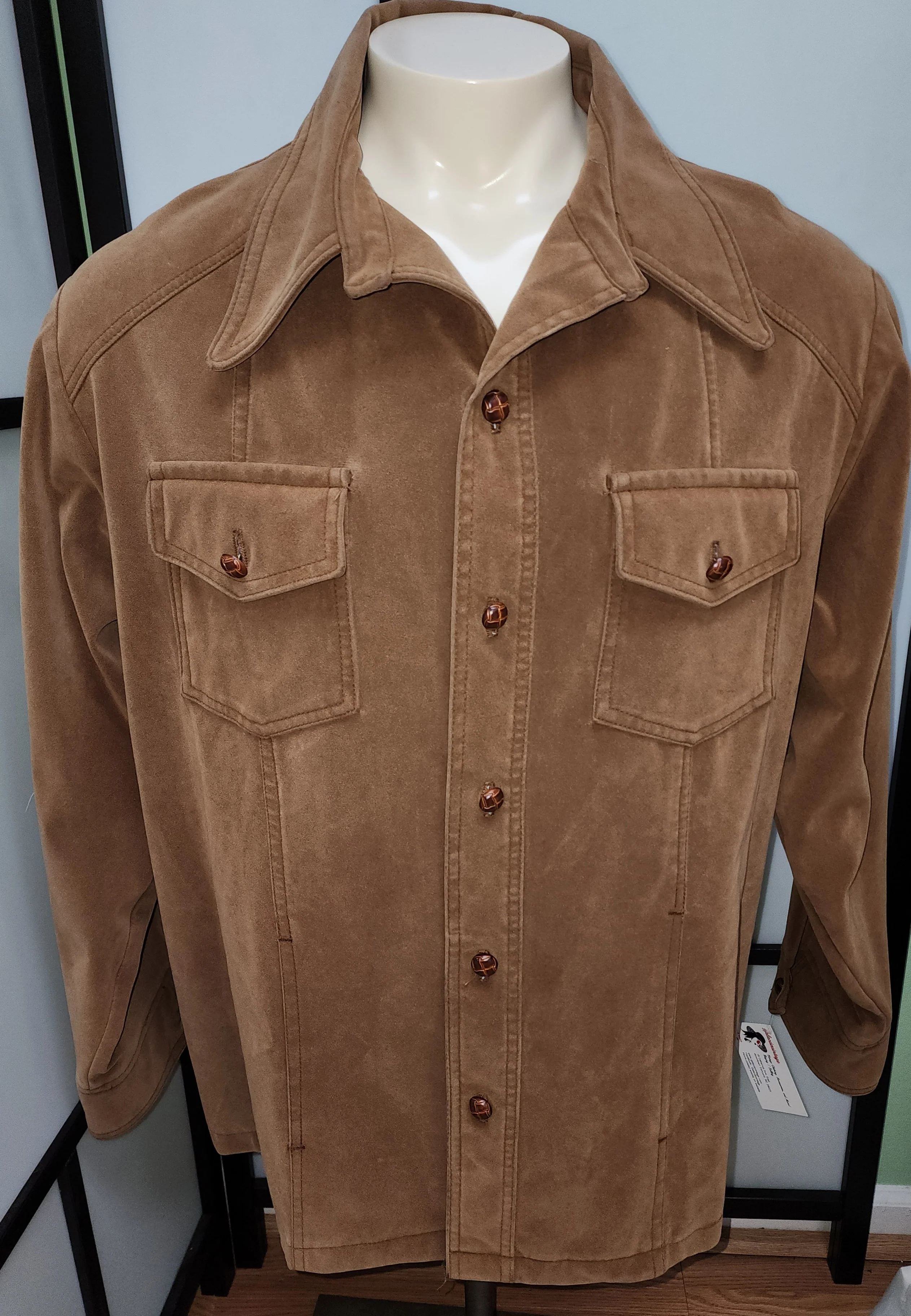 60s/70s Men's Brown Velvet Velveteen Shirt Jac Jacket Mod By English Squire - Image 8