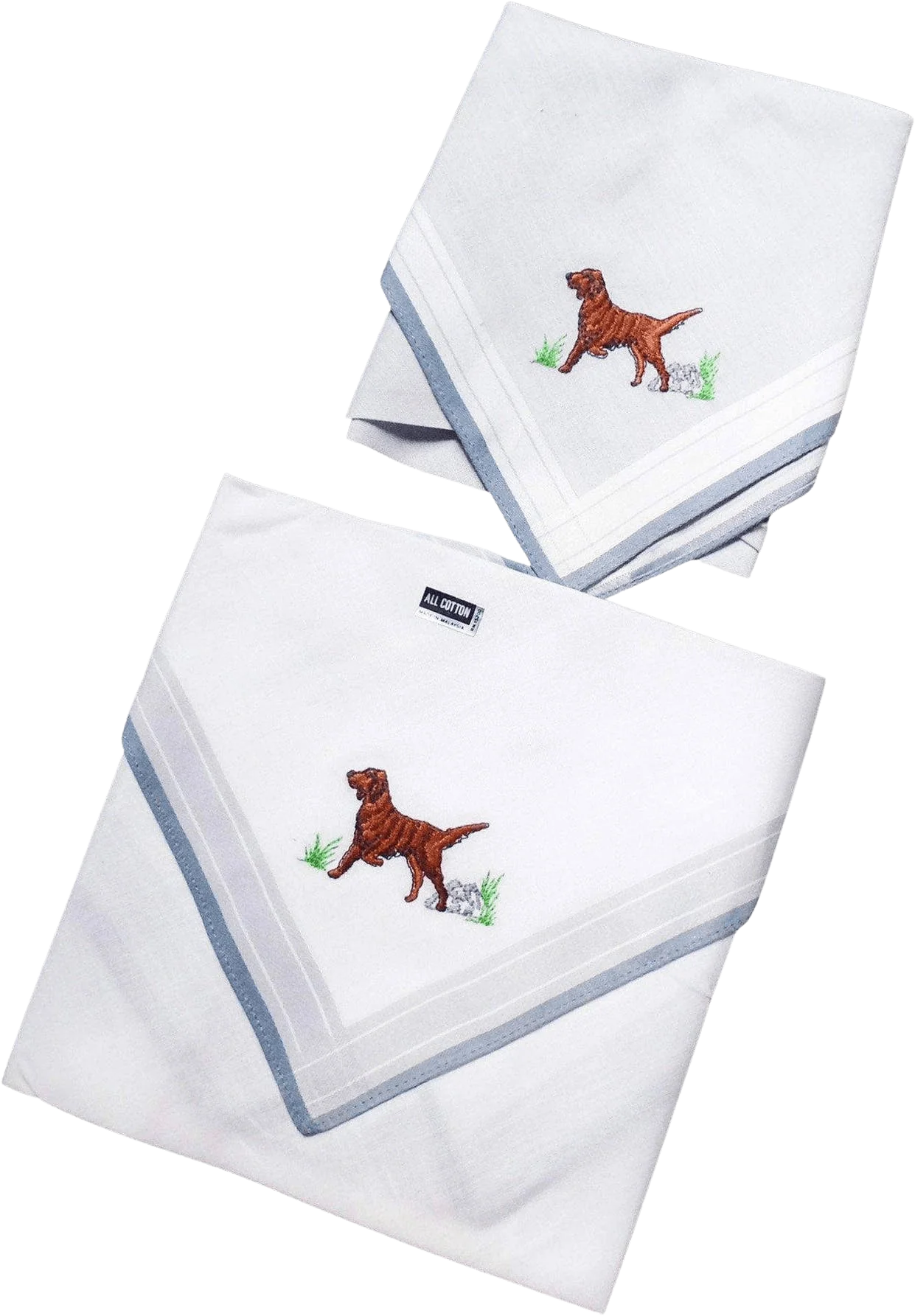 60s/70s Men's Dog Hankies Embroidered Pointer Breed
