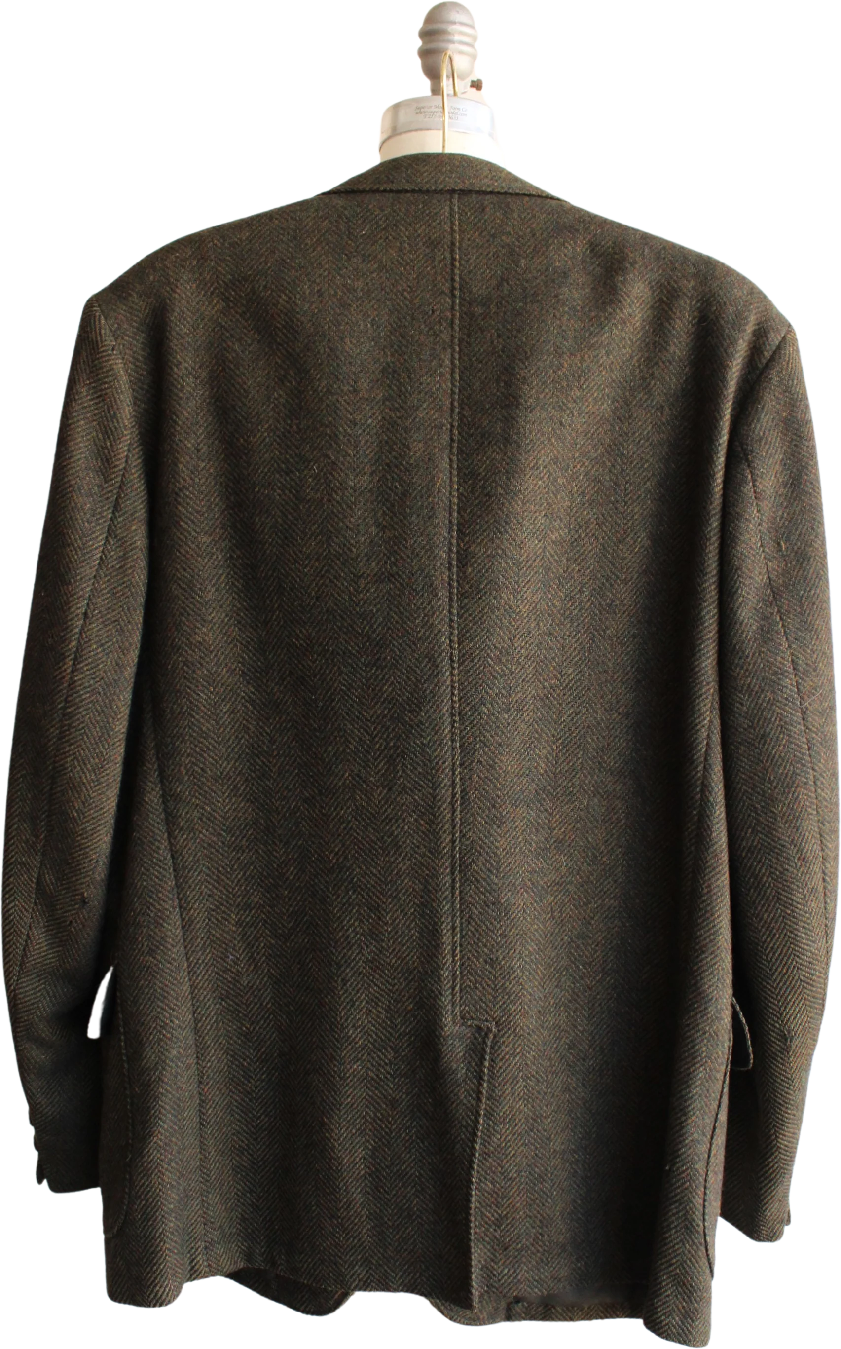 60s/70s Mens Green Wool Tweed Jacket - Image 2