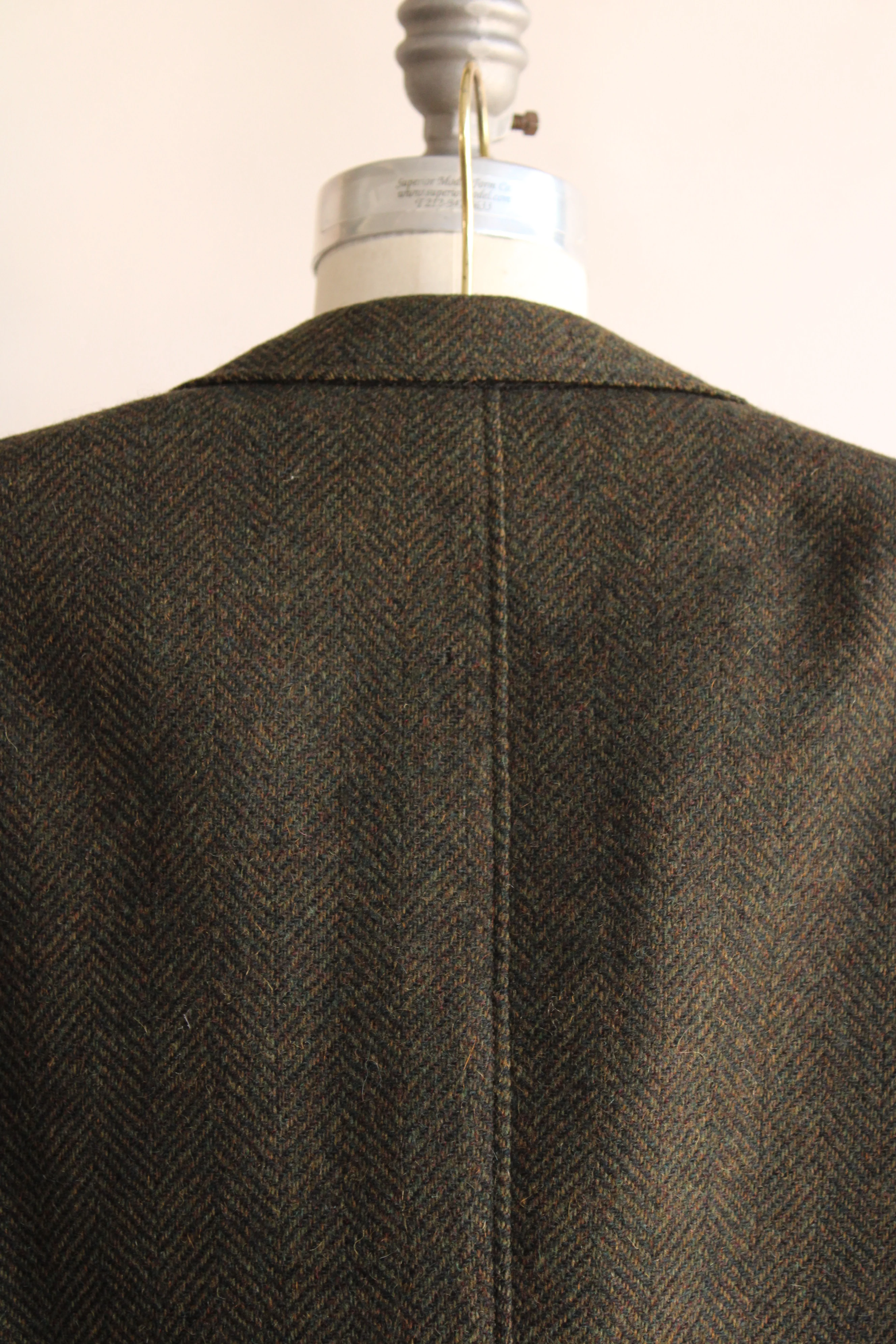 60s/70s Mens Green Wool Tweed Jacket - Image 7