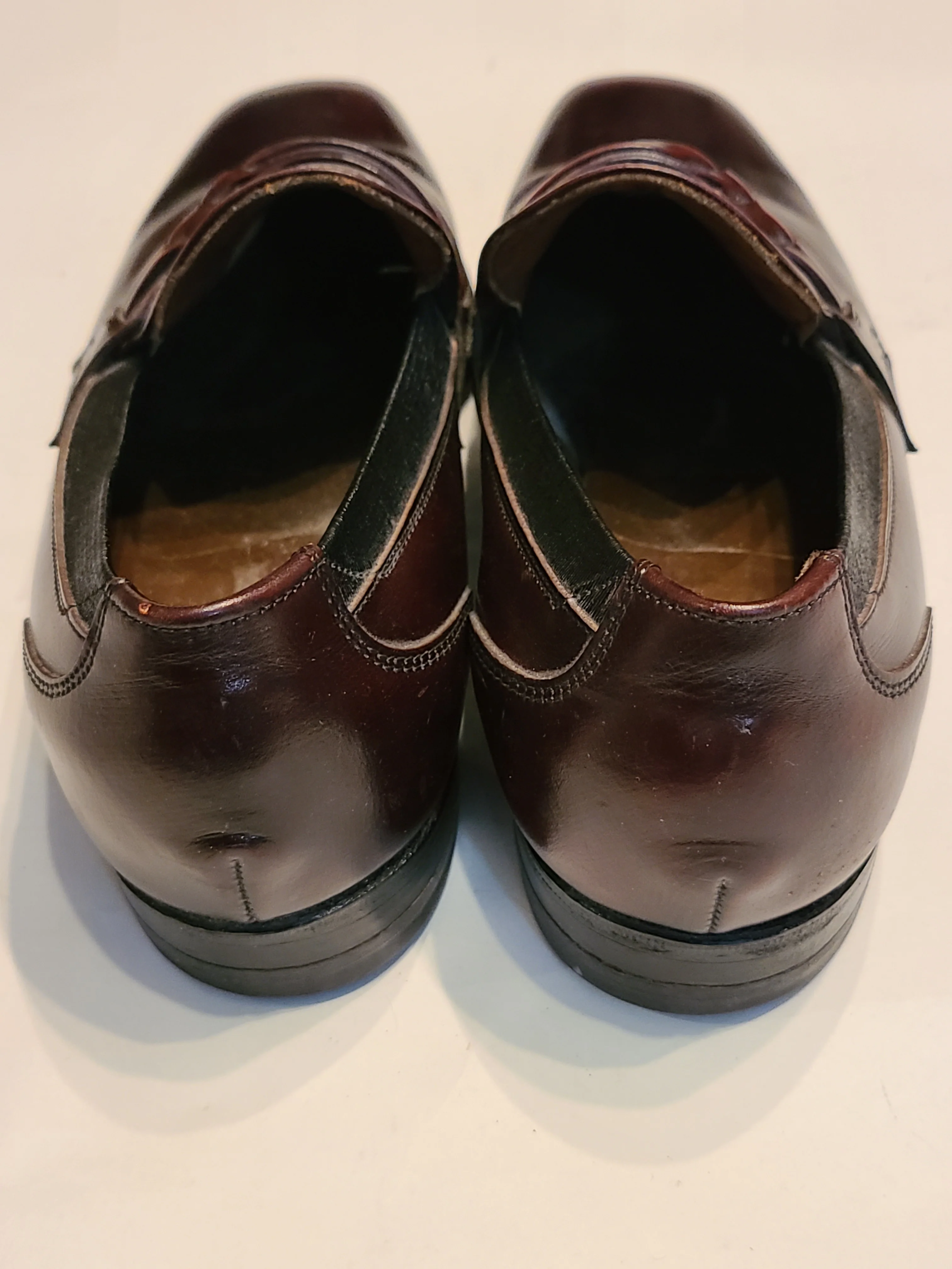 60s/70s Mens Loafers 8 1/2 Oxblood Cordovan Leather Shoes By Breather Wright - Image 4