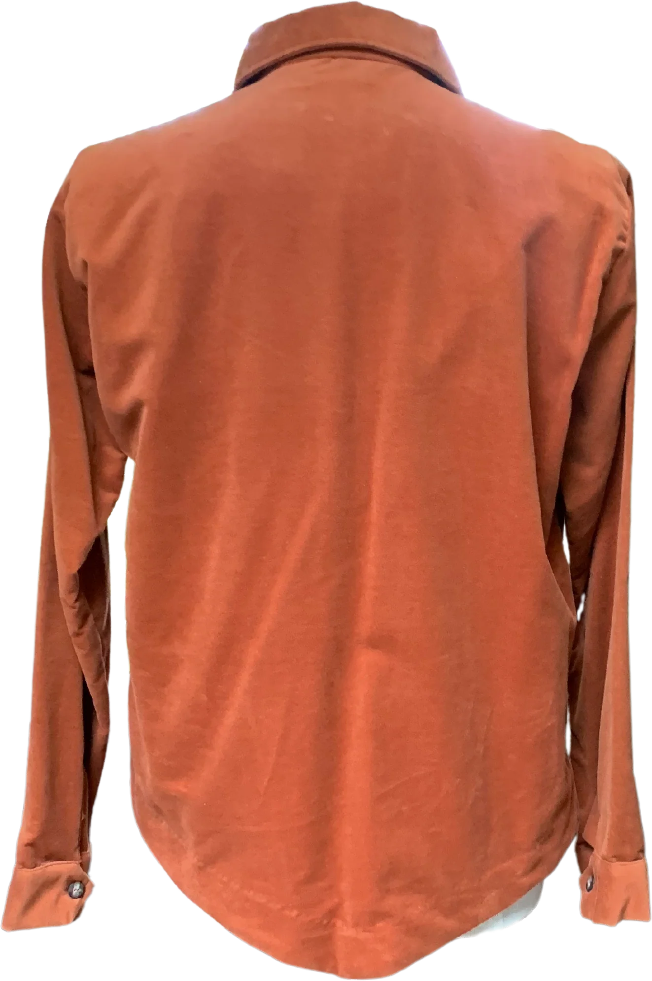 60s/70s Men's Rust Burnt Orange Heeksuede Pullover Shirt By Heeksuede - Image 2