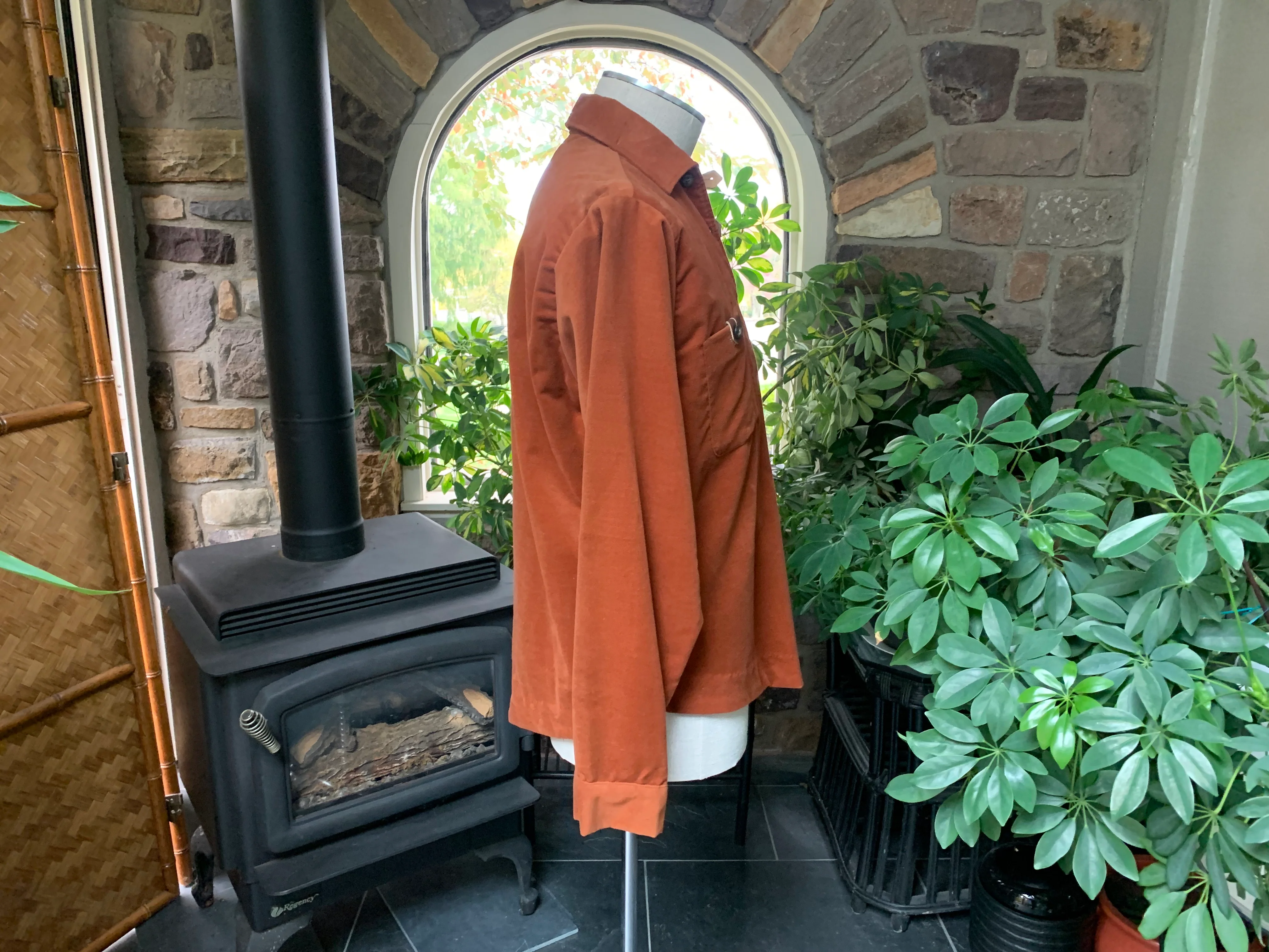 60s/70s Men's Rust Burnt Orange Heeksuede Pullover Shirt By Heeksuede - Image 9