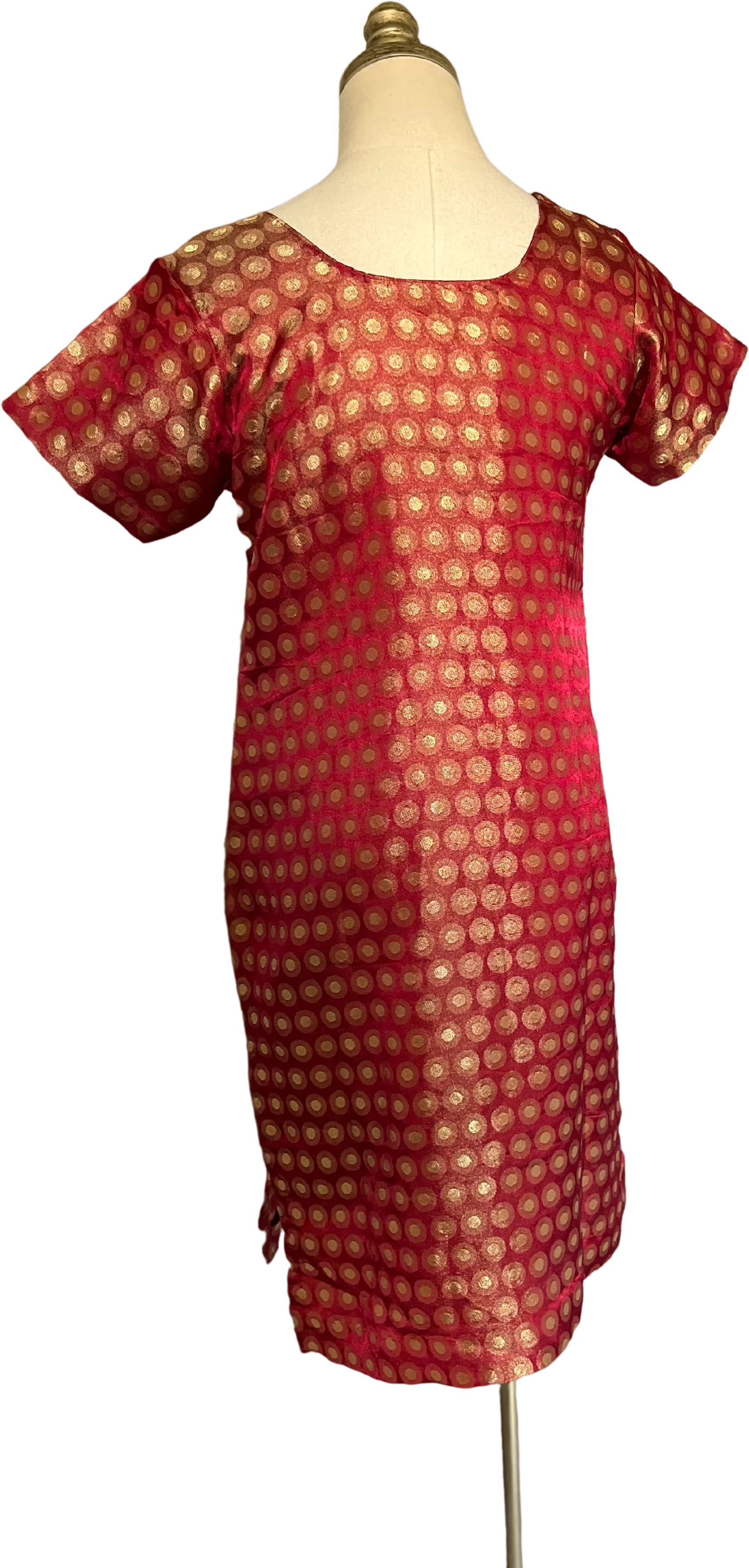60s/70s Metallic Medallion Tunic Dress - Image 2