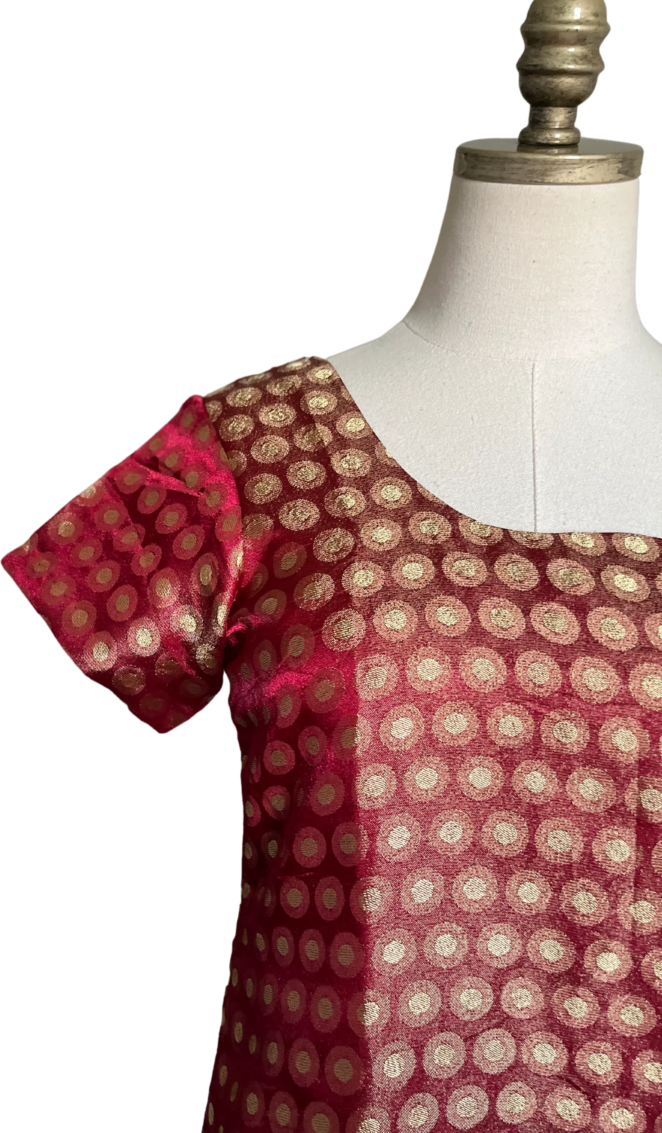 60s/70s Metallic Medallion Tunic Dress - Image 5