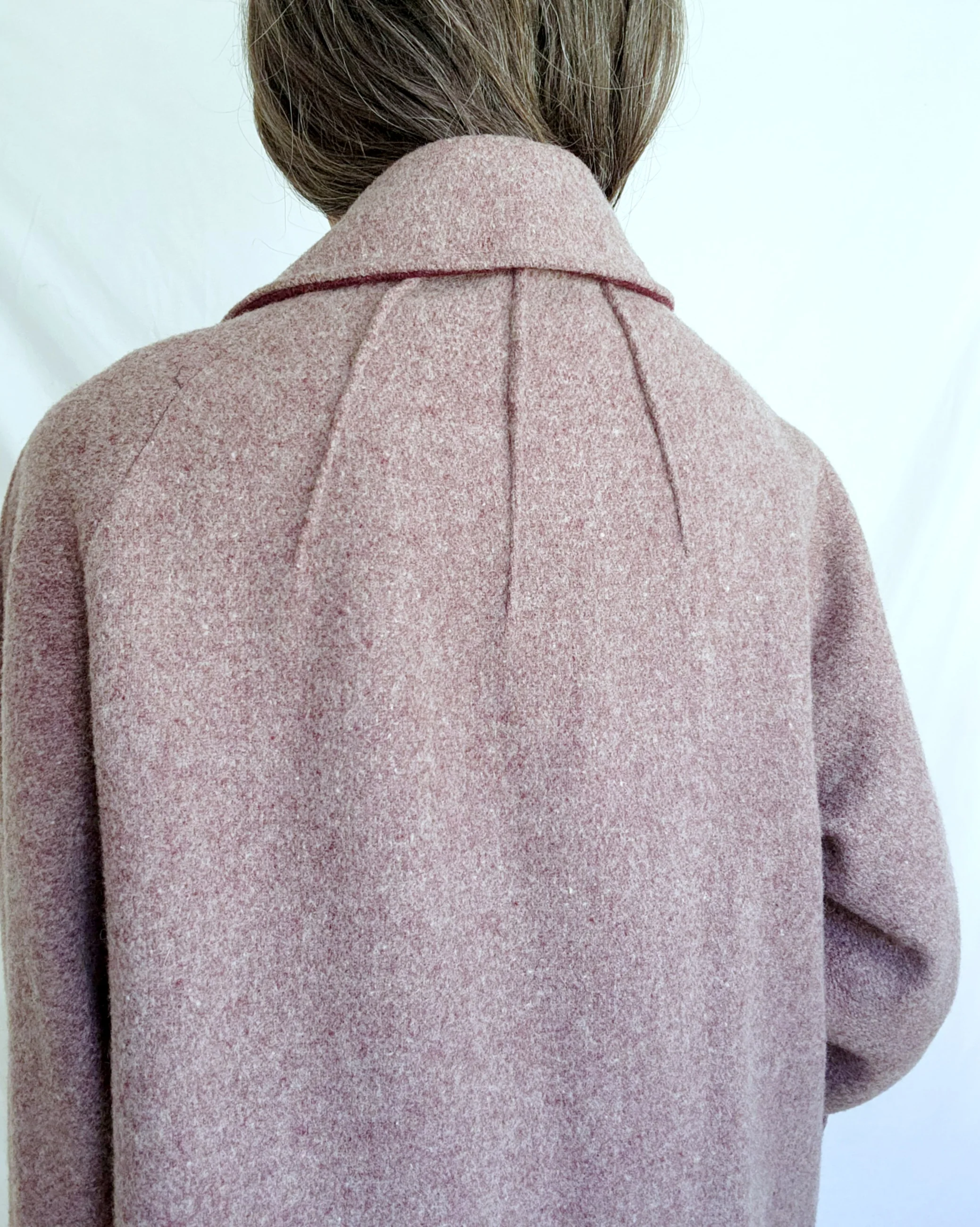 60s/70s Mod Academia Dust Mauve Long Wool Winter Coat By Richard Rich - Milwaukee - Image 5