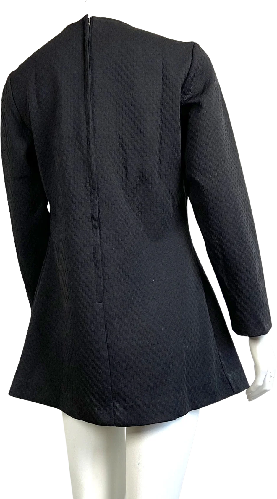 60s/70s Mod Black Micro Mini Shift Dress Tunic Top By Sears - Image 2