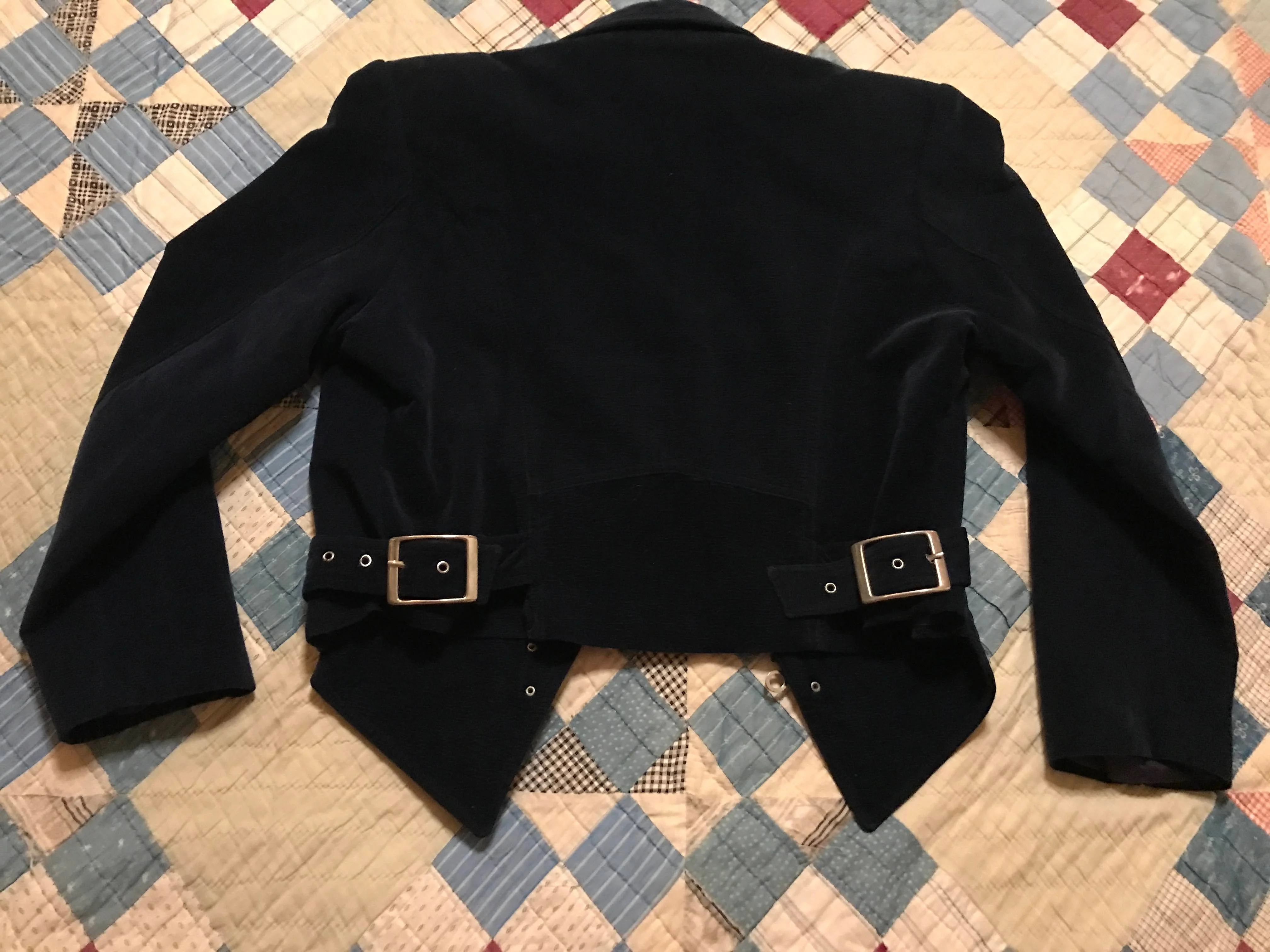 60s/70s Mod British Beatles Biba Blue Velvet Felted Balzer - Image 10