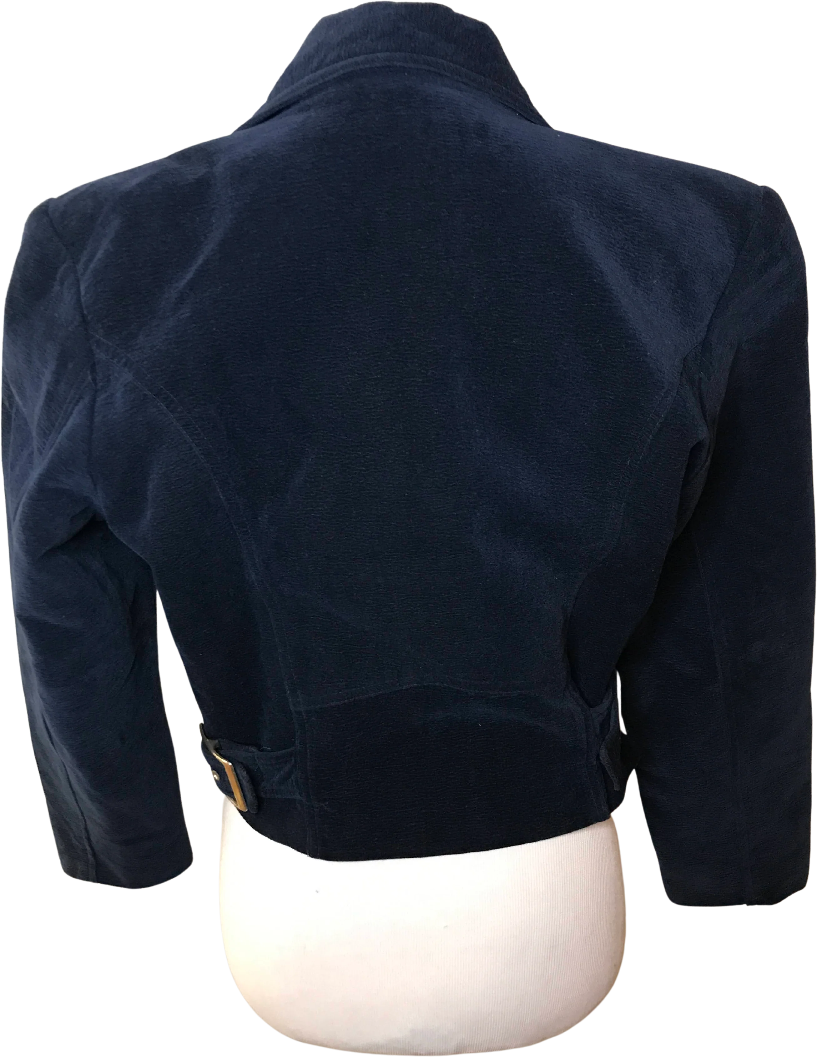 60s/70s Mod British Beatles Biba Blue Velvet Felted Balzer - Image 2