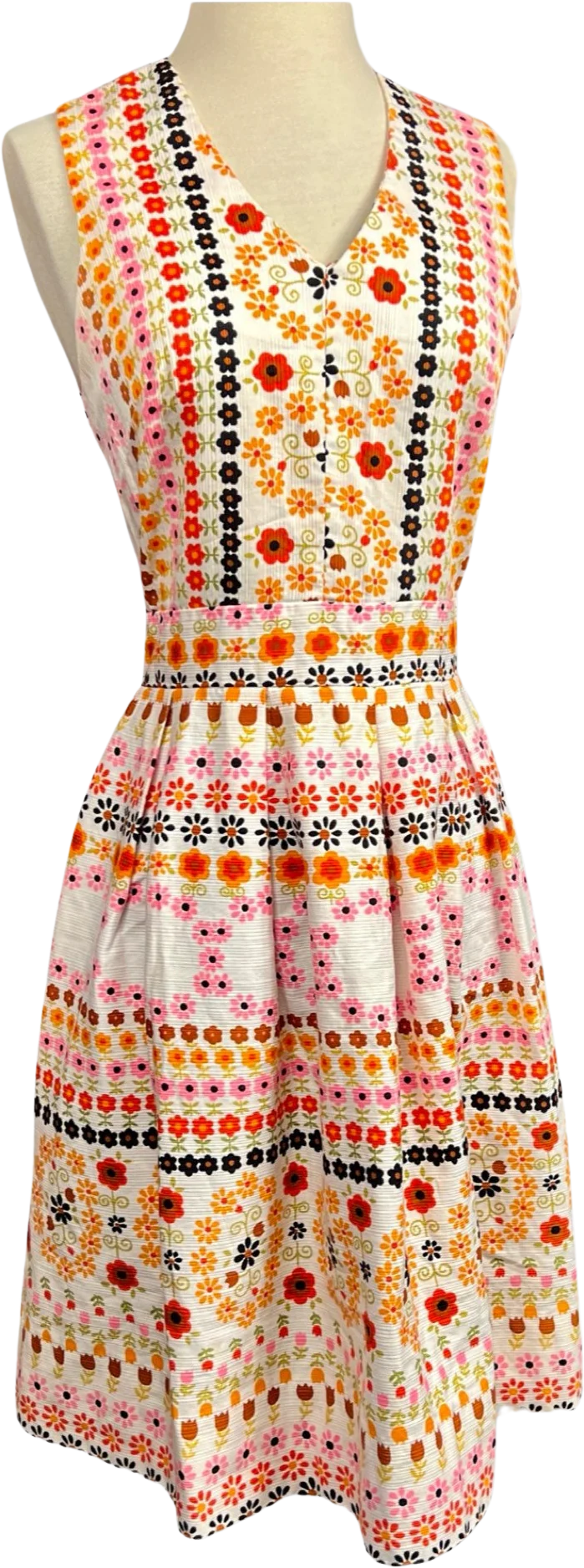 60s 70s Mod Flower Power Dress by Mel Naftal