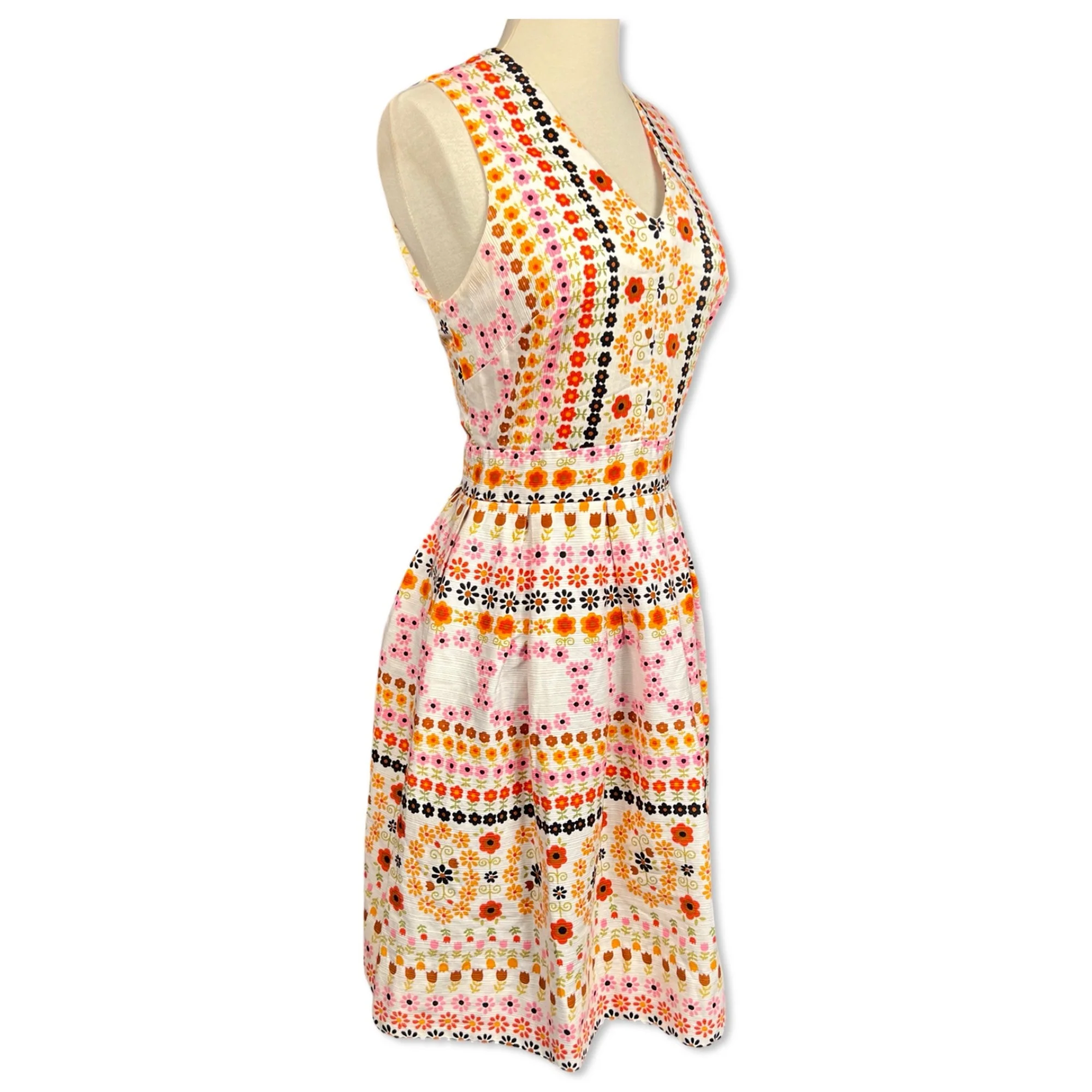 60s 70s Mod Flower Power Dress by Mel Naftal - Image 6