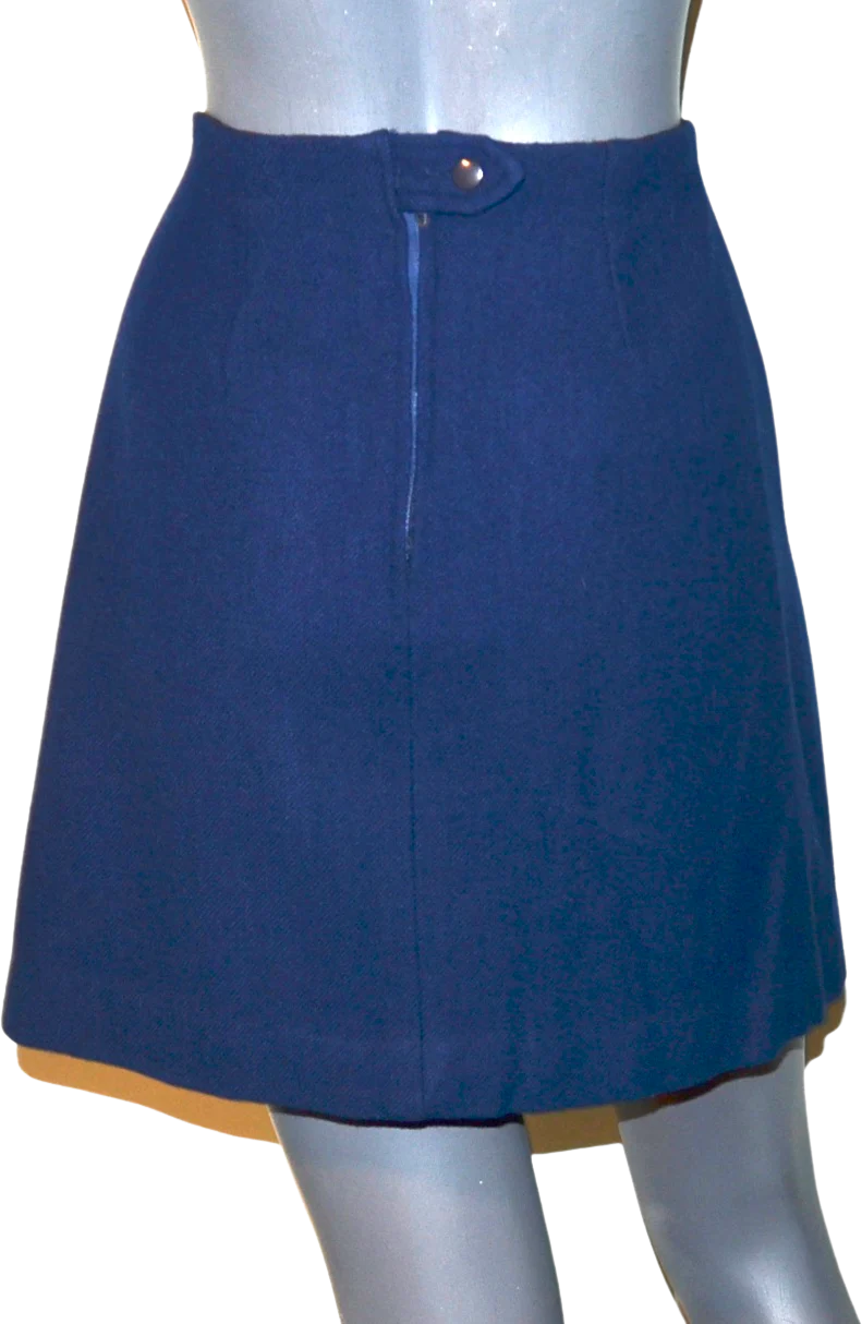 60s/70s Mod Military Mini Skirt. Navy Blue - Image 2