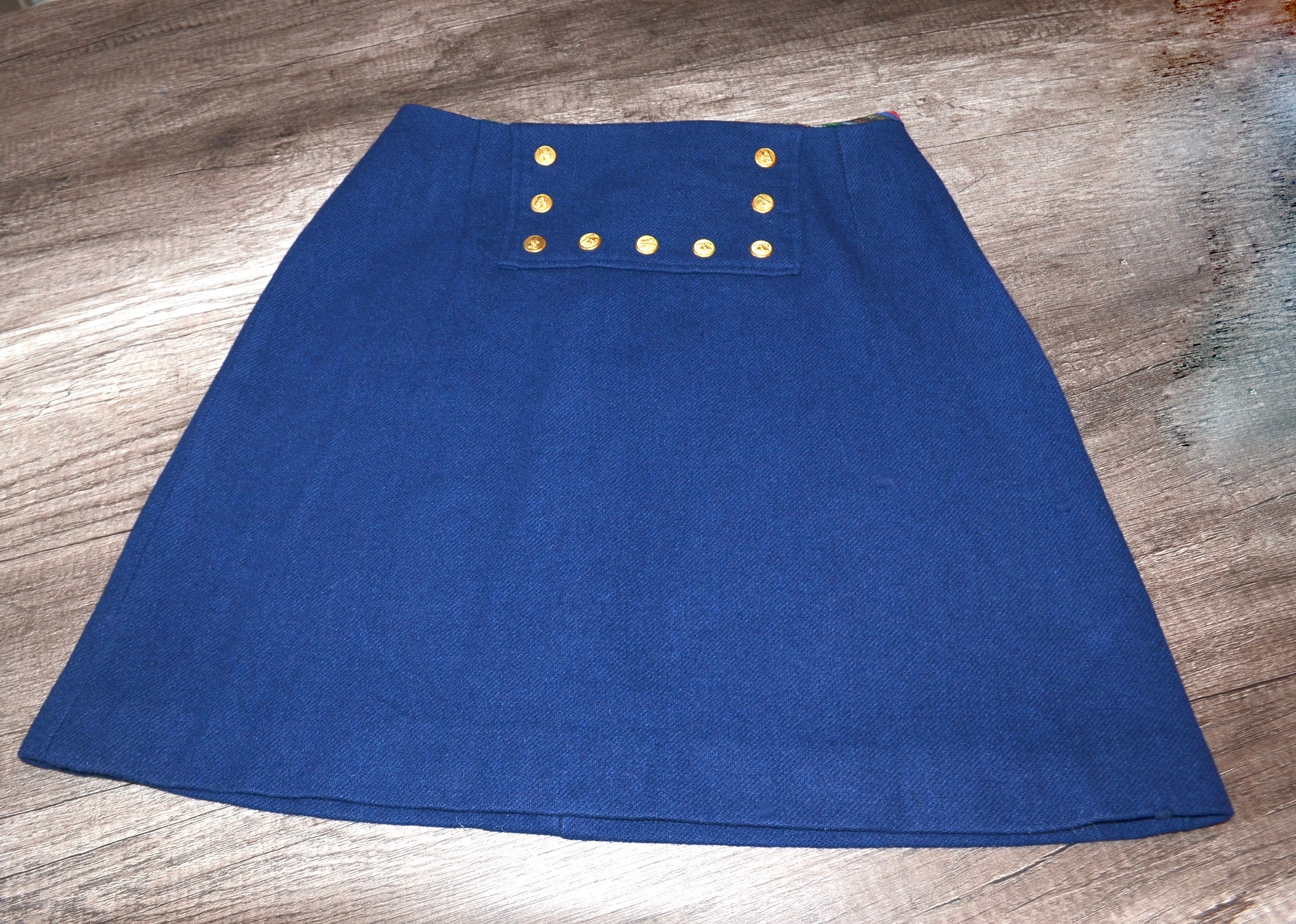 60s/70s Mod Military Mini Skirt. Navy Blue - Image 5