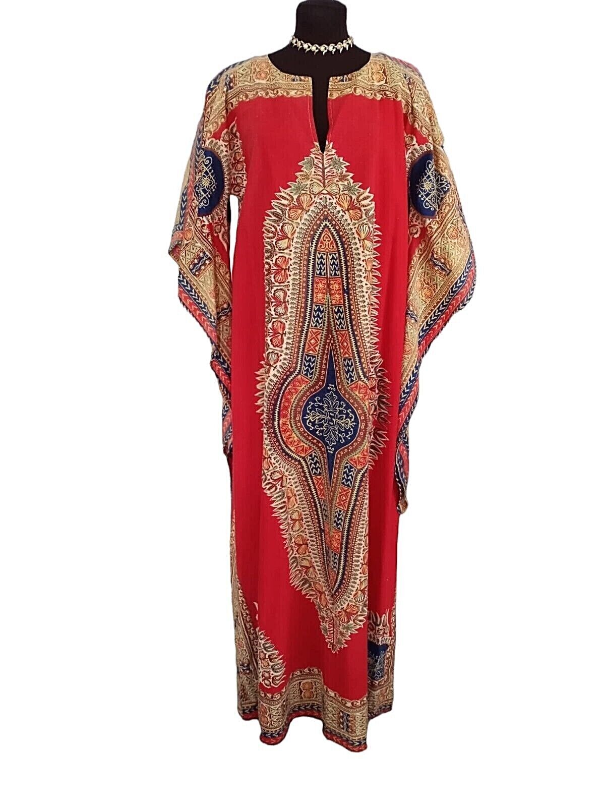 60s/70s Moroccan Caftan Festival Dress Wizard Sleeves - Image 3