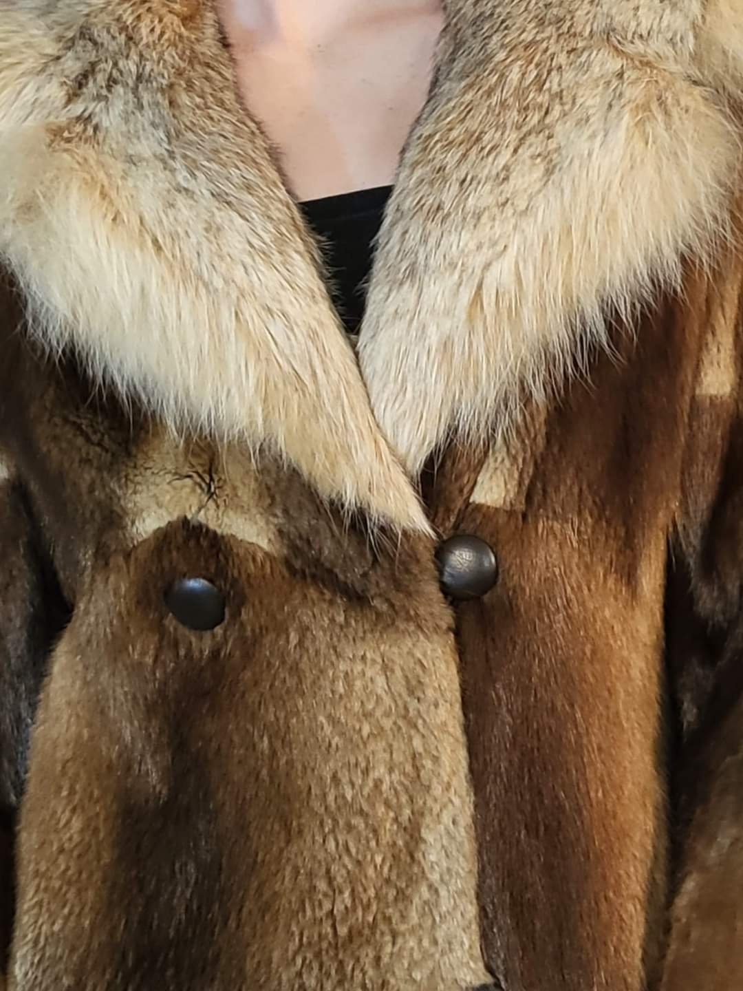 60s/70s Muskrat And Fox Fur Mod Rich Auntie Coat by Halle Bros - Image 3